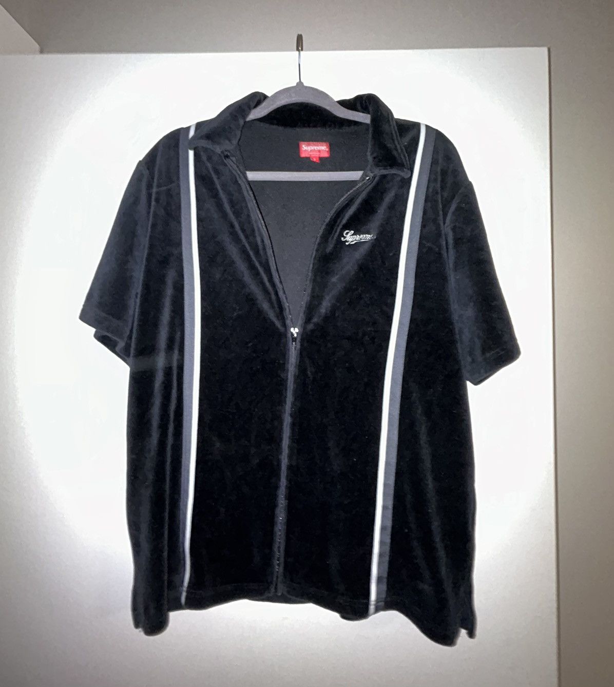 SUPREME Velour Warm Up Zipper T-shirt