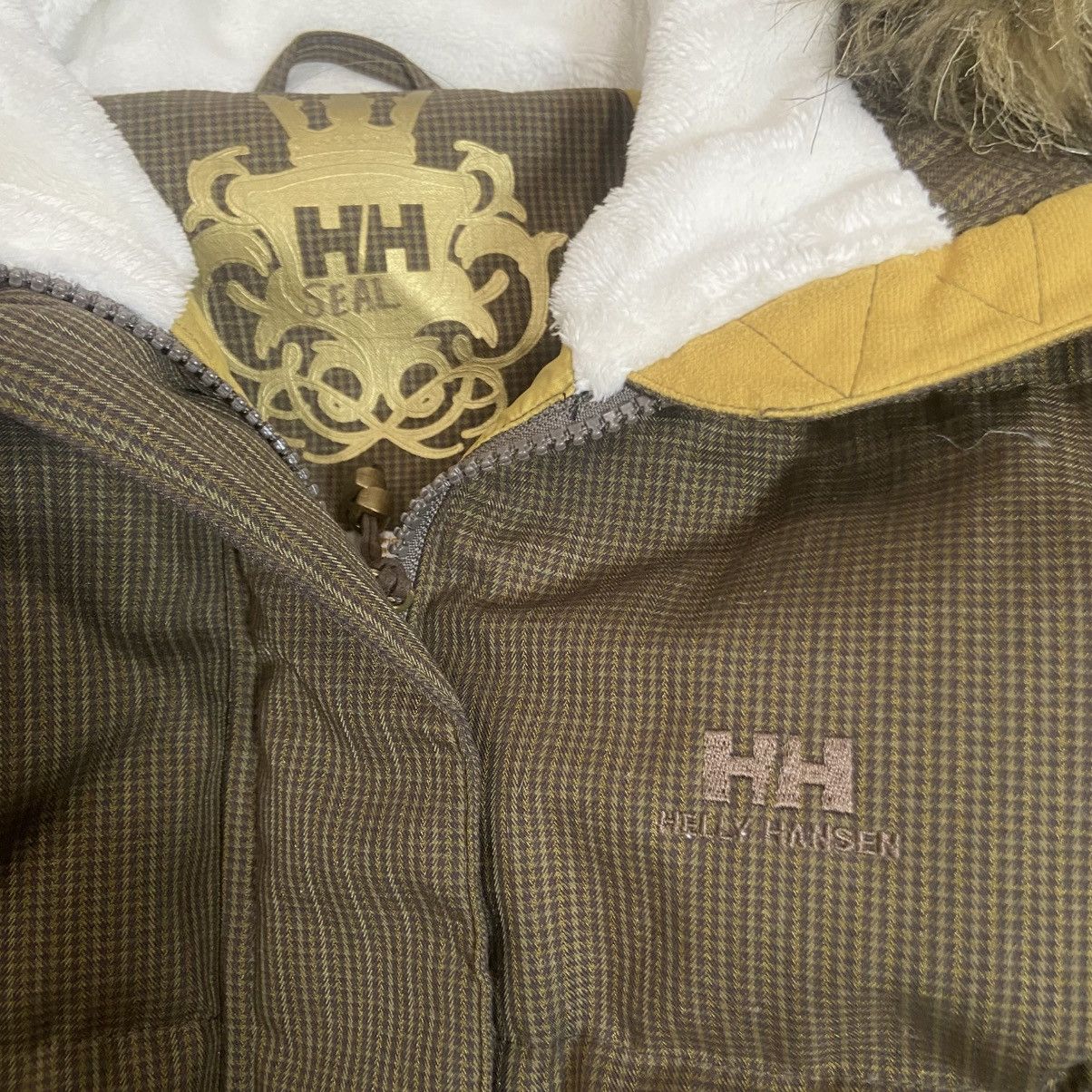 Helly Hansen Helly Hansen Women’s S Brown Fur Hoodie Down Jacket Y2K Size S / US 4 / IT 40 - 2 Thumbnail
