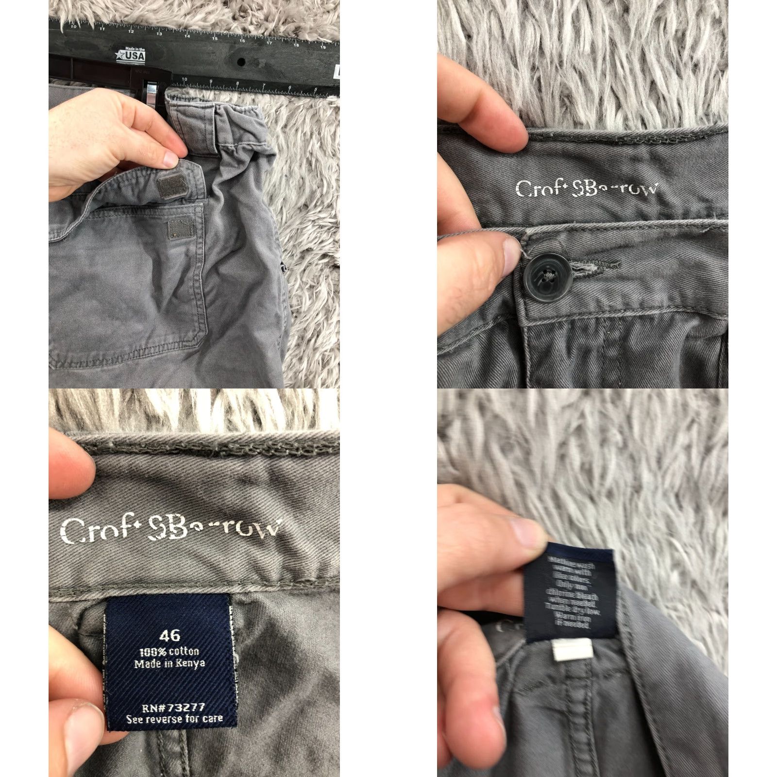 Croft & Barrow Croft & Barrow Cargo Shorts Mens 46 Mid Rise Gray Cargo Shorts 46 Mens Gray Five Pocket Design Rectangular Logo Cotton Blend Knit's Medium Wash Size US 30 / EU 46 - 8 Thumbnail