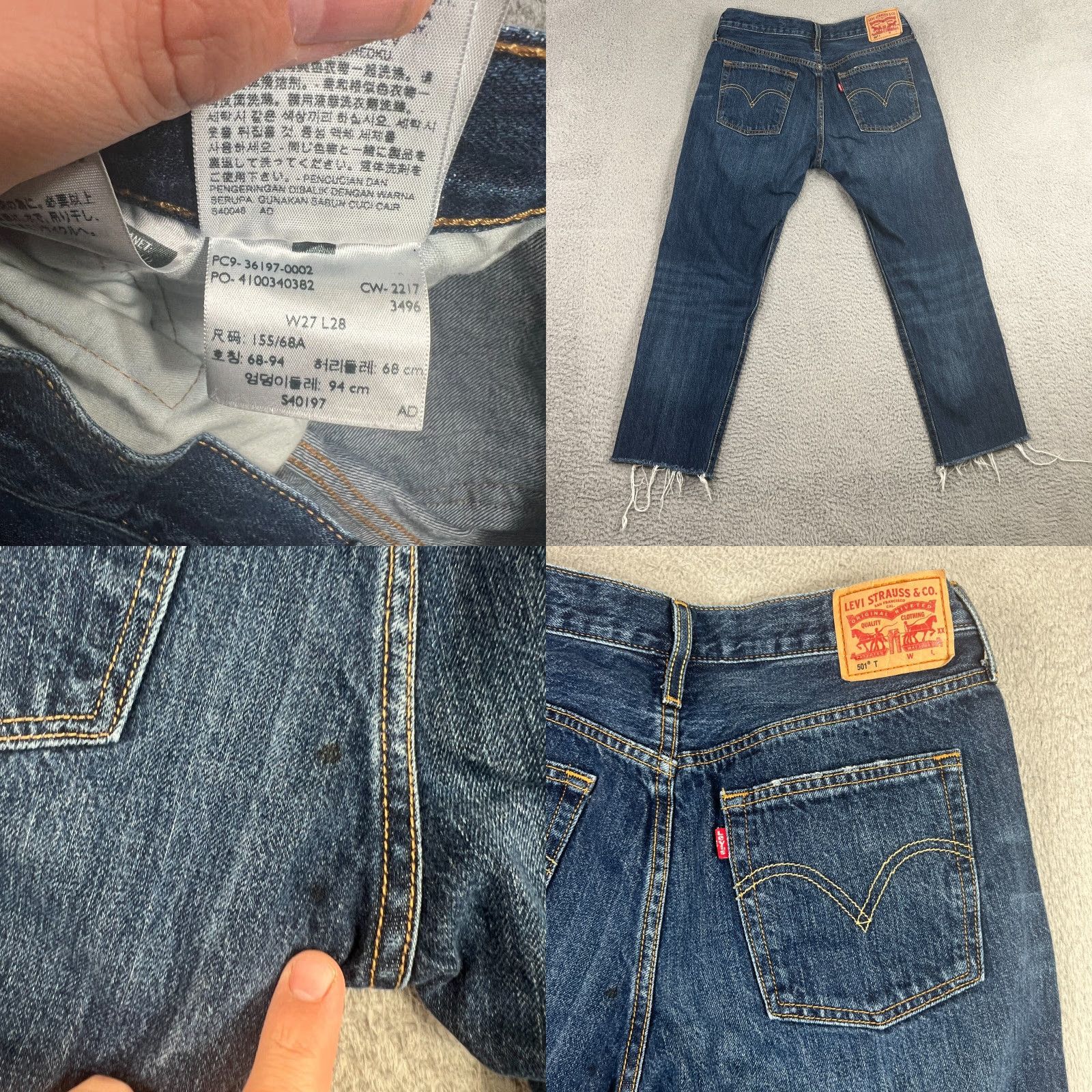 Levi's Levi's Womens Jeans 27 501 Taper Crop Dark Wash Blue Regular Fit 90s Style Size 27" / US 4 / IT 40 - 8 Thumbnail