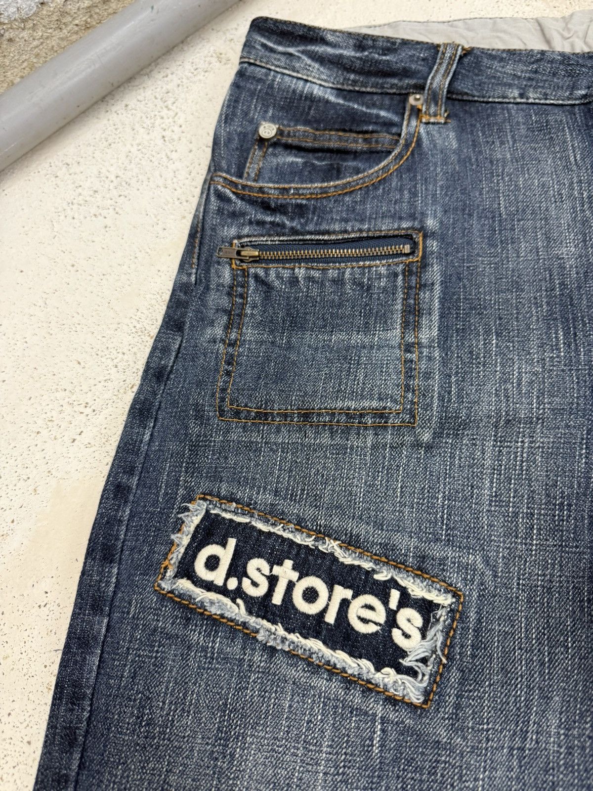 DrunknMunky × Japanese Brand Y2K Drug Store Japan Patchwork Cut & Sew Denim Pants Size US 32 / EU 48 - 6 Thumbnail