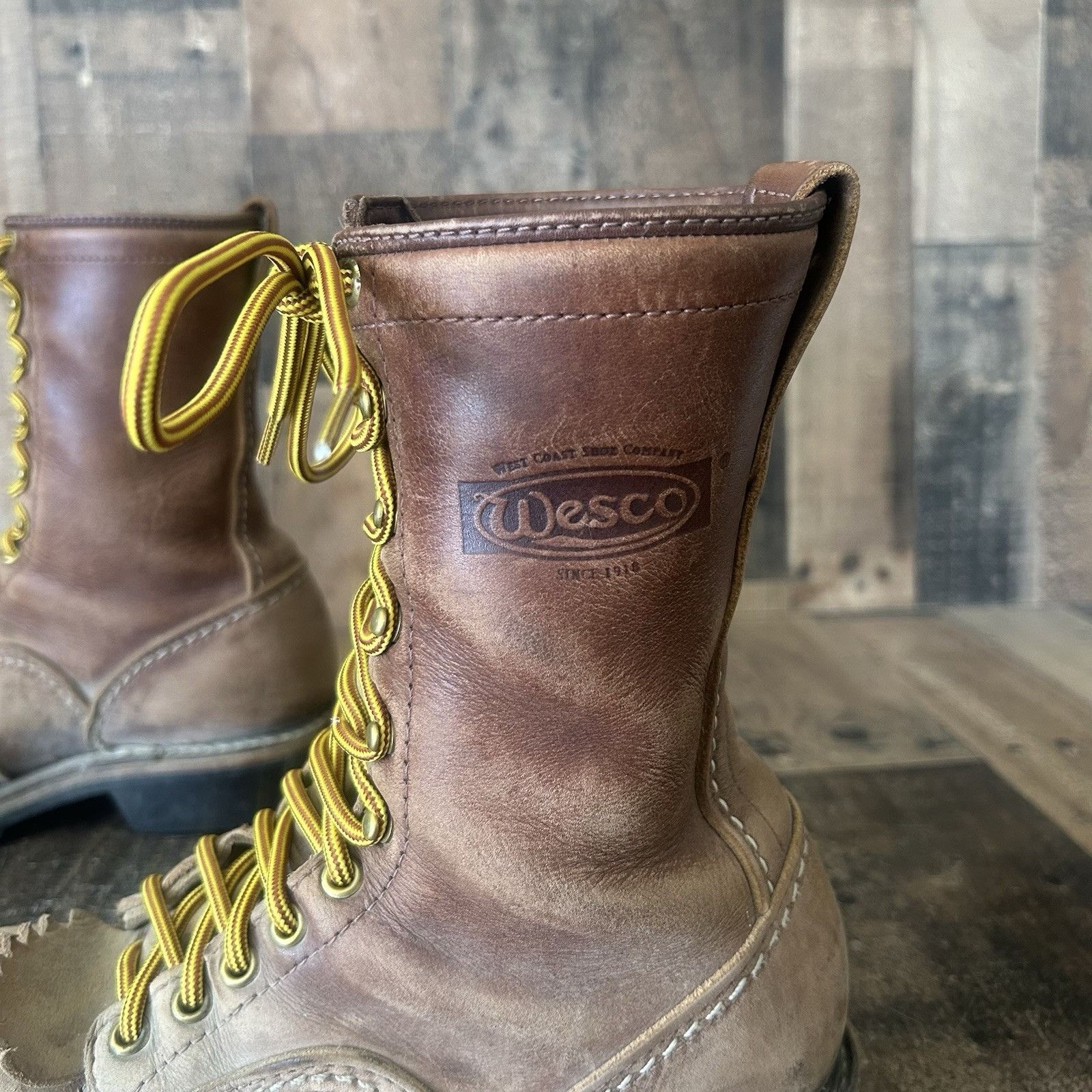 WESCO Wesco Vintage Lace Up Steel Toe Work Boots Mens 8.5 D Size US 8.5 / EU 41-42 - 10 Thumbnail