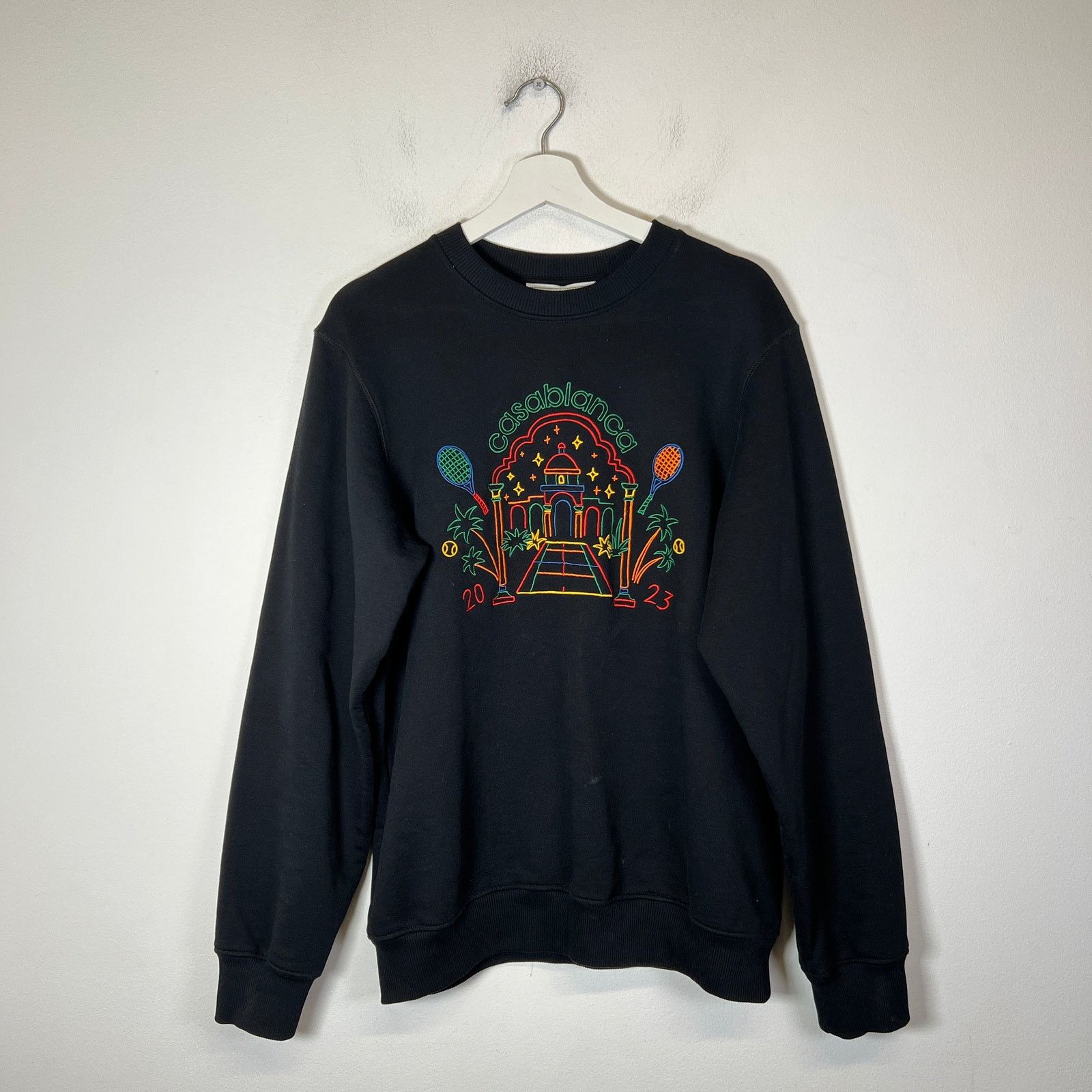 Casablanca Casablanca Black Rainbow Crayon Embroidered Sweatshirt Size US S / EU 44-46 / 1 - 1 Thumbnail