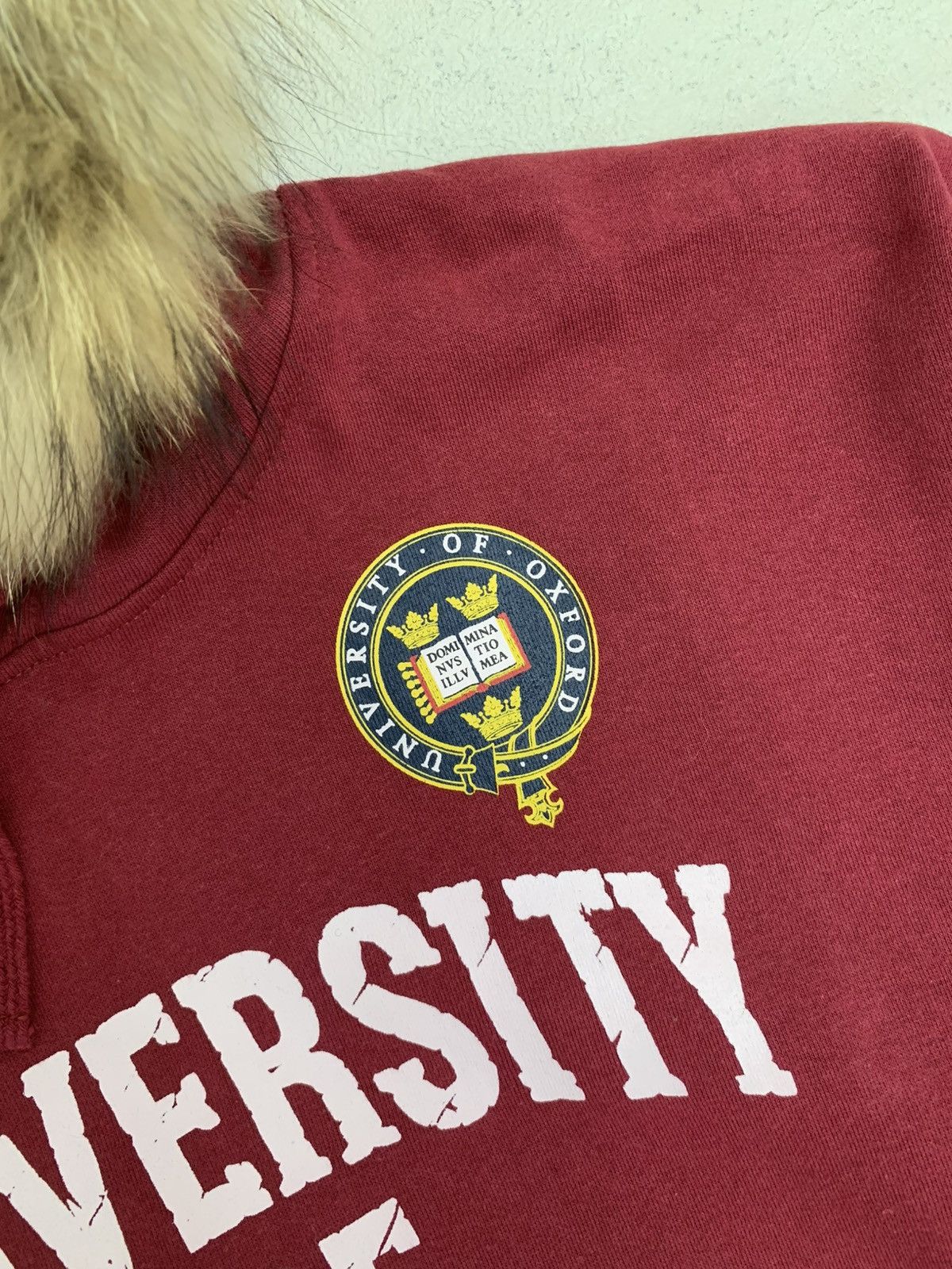 Japanese Brand OXFORD UNIVERSITY FAUX FUR HOODIE IFSIXWASNINE LGB STYLE Size US M / EU 48-50 / 2 - 7 Thumbnail