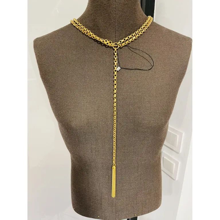 Saint Laurent Paris o1b1hav111124 Size: OS / Collier Double Chaine Necklace Gold Size ONE SIZE - 4 Thumbnail