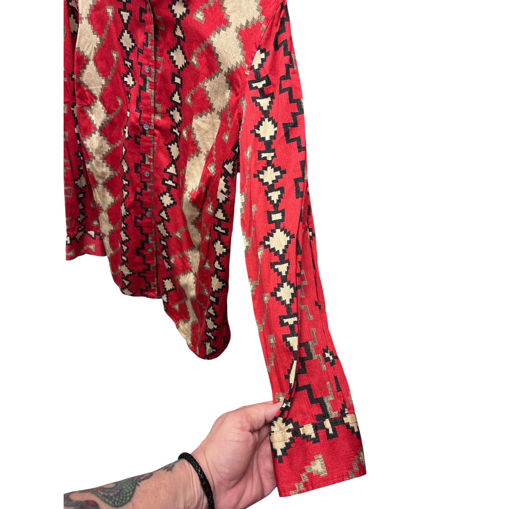 Lauren Ralph Lauren Lauren Ralph Lauren mens red black Navajo style button up sh Size US XL / EU 56 / 4 - 4 Thumbnail