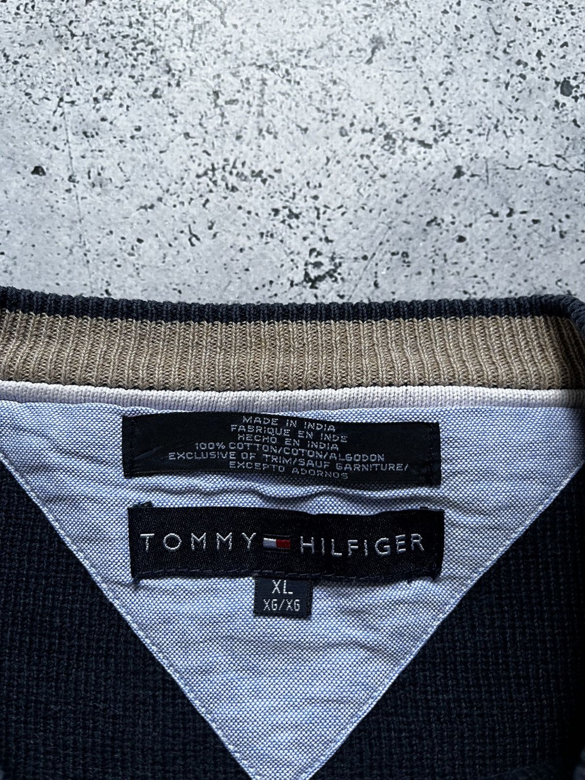 Tommy Hilfiger × Vintage Vintage Tommy Hilfiger Plaid Sweater Mini Logo Knitwear Y2K Size US XL / EU 56 / 4 - 5 Thumbnail