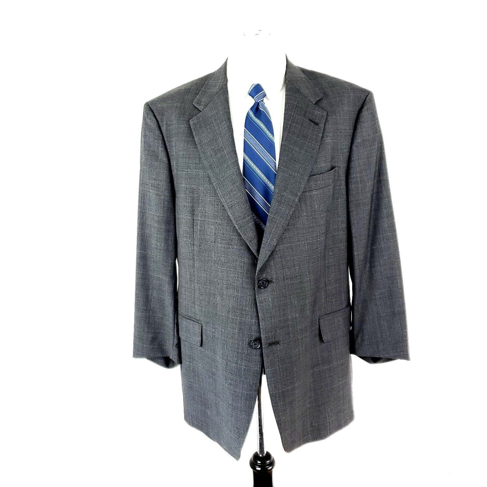 Hart Schaffner Marx Hart Schaffner Marx Wool 2 Button Blazer 42R Gray Sharkskin Size 42R - 3 Thumbnail