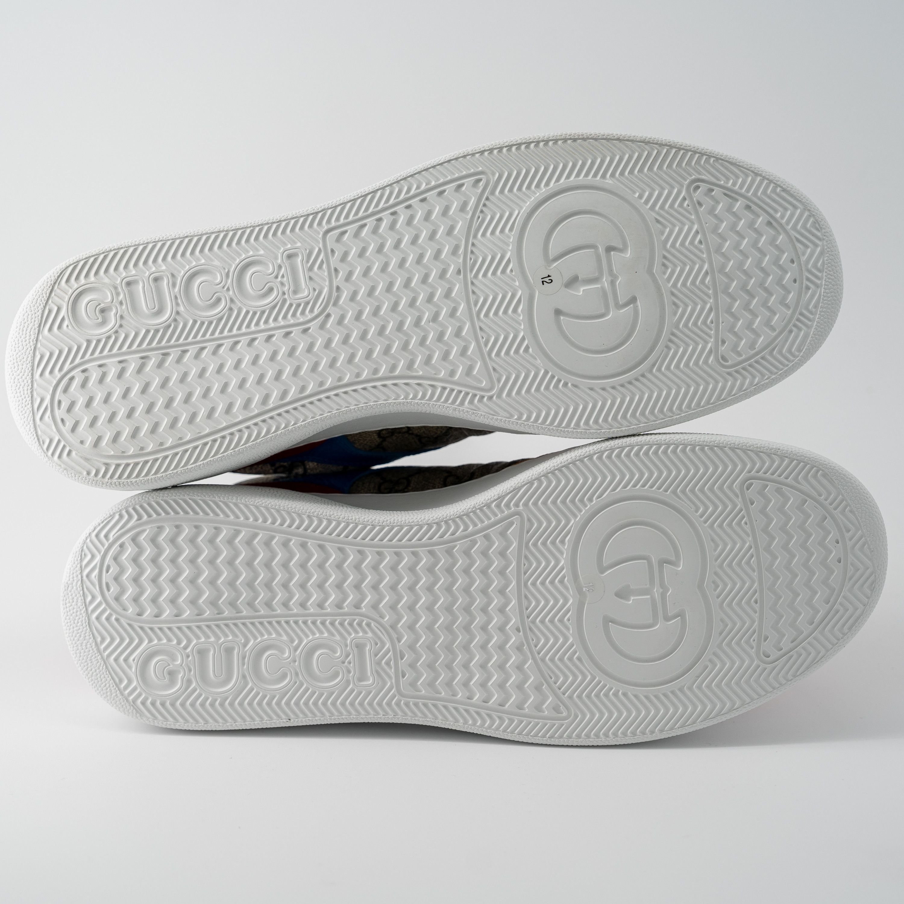 Gucci 12G Gucci GG Supreme Low Top Sneakers Beige Red Blue Green Size US 12.5 / EU 45-46 - 5 Thumbnail