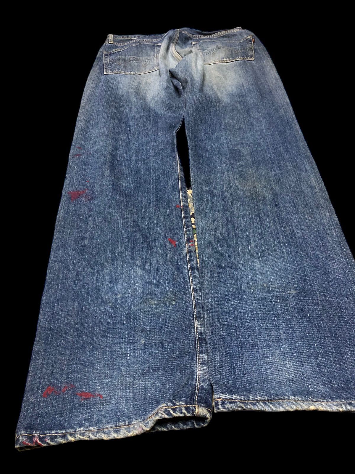 Edwin × Vintage VINTAGE EDWIN PAINTED SELVEDGE DISTRESSED DENIM Size US 34 / EU 50 - 4 Thumbnail