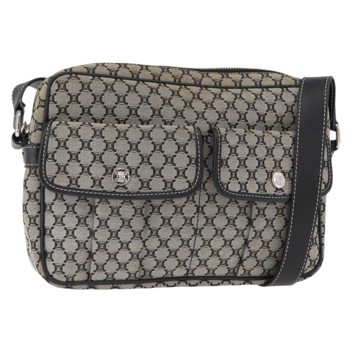 Celine Celine Vintage Macadam Shoulder Bag Canvas and Leather Size ONE SIZE - 1 Thumbnail