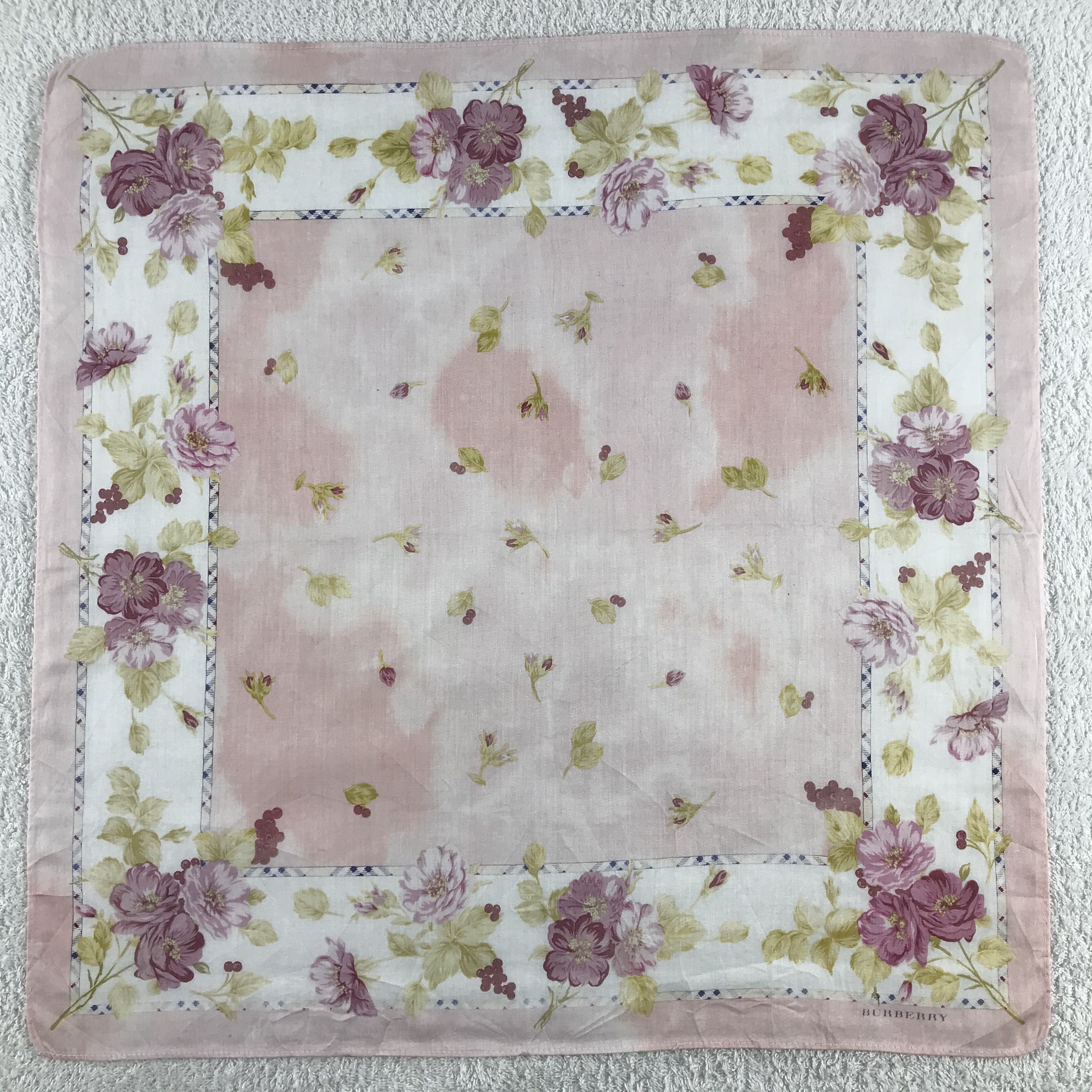 Burberry × Vintage Burberry Bandana / Handkerchief / Neckerchief - S067 Size ONE SIZE - 1 Thumbnail