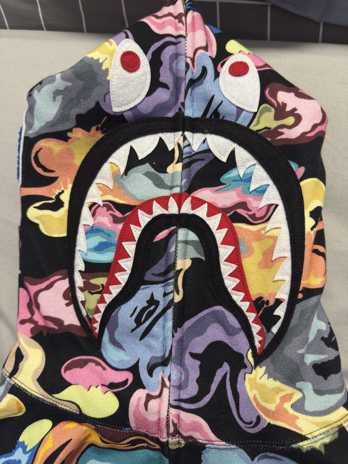 Bape BAPE Multicolor Shark WGM Full Zip Hoodie (Black Base) Size US M / EU 48-50 / 2 - 2 Thumbnail