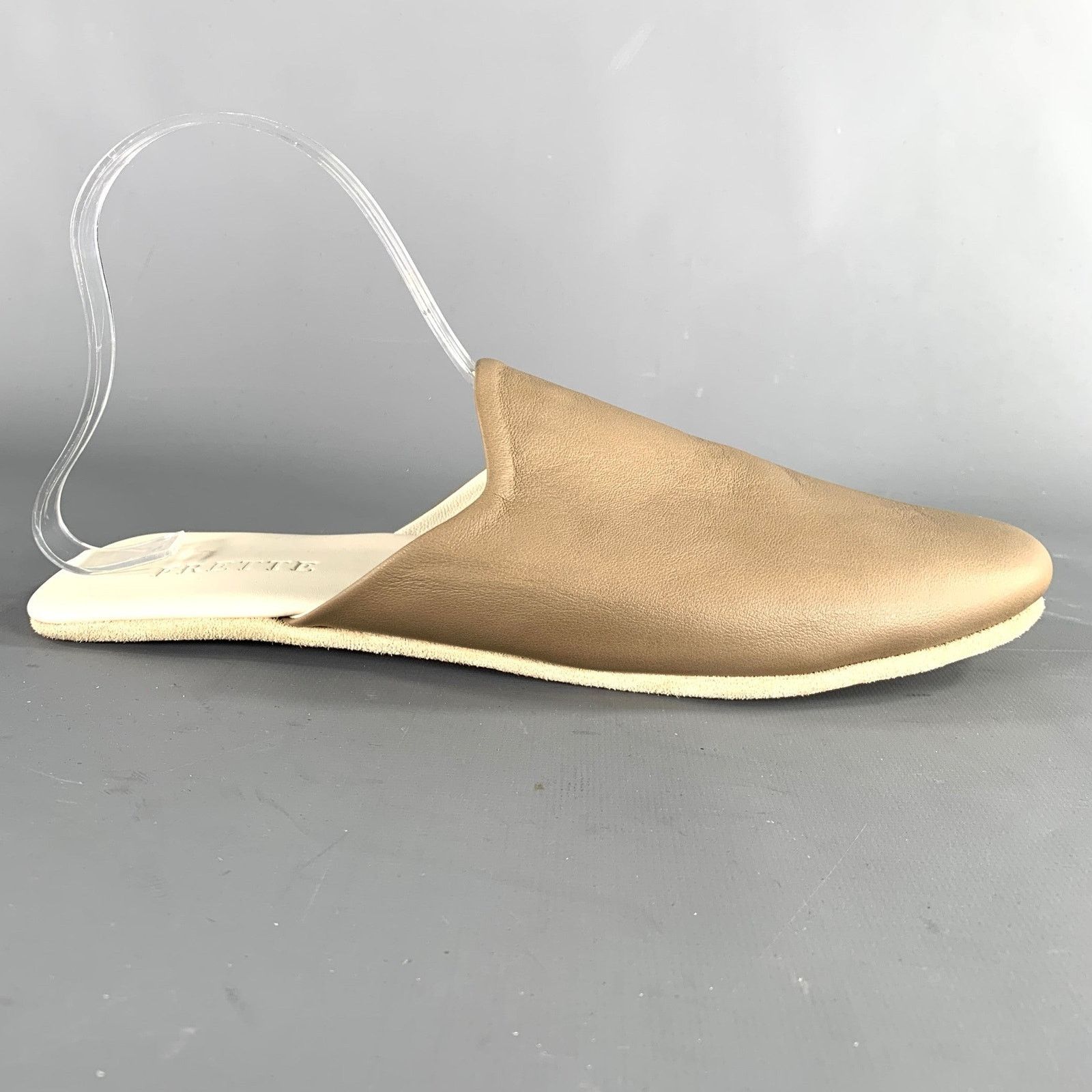 Other FRETTE Size 9 Grey Taupe Leather Slippers Loafers Size US 9 / EU 42 - 2 Thumbnail