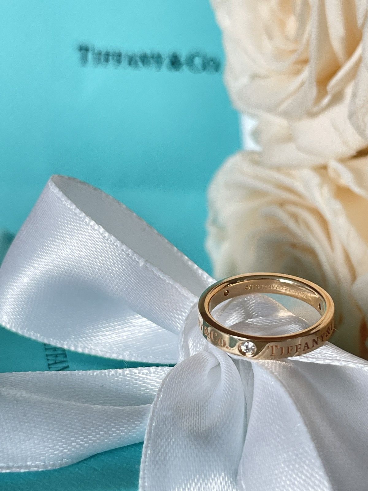 Tiffany & Co. Band Ring with Diamonds RG size 5 NEW $1850