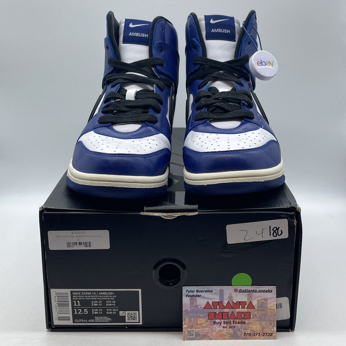 Nike Ambush x dunk high deep royal Size US 11 / EU 44 - 2 Thumbnail