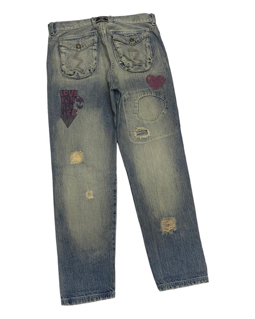 Hysteric Glamour 🇯🇵 CANDY STRIPPER PUNK DISTRESSED DENIM UNDERCOVER DESIGN Size US 30 / EU 46 - 6 Thumbnail
