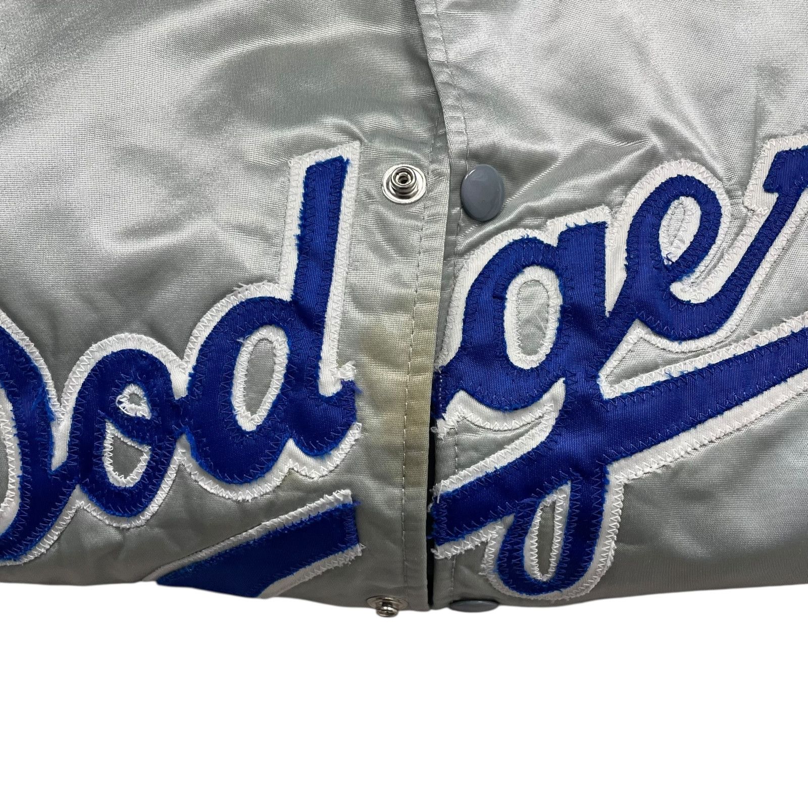 MLB VTG 90s LOS ANGELES DODGERS FELCO SATIN BOMBER JACKET SILVER Size US L / EU 52-54 / 3 - 7 Thumbnail