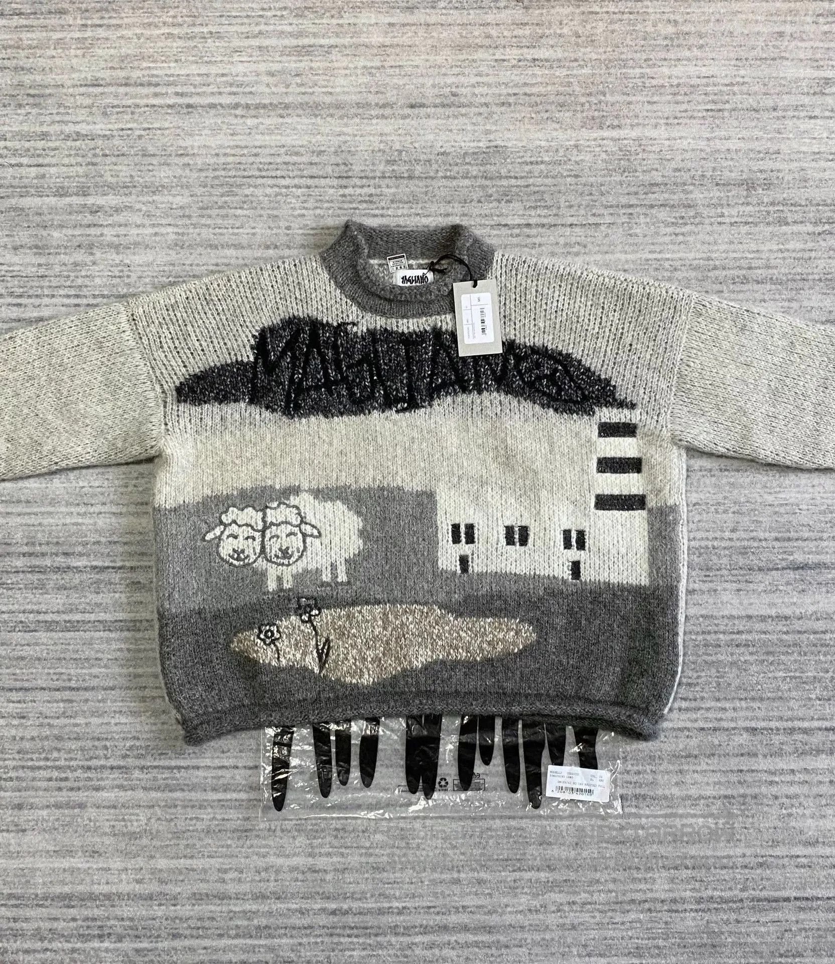 Magliano oversized gray knit sweater with sheep design. Size XXS / US 00 / IT 34 - 2 Thumbnail
