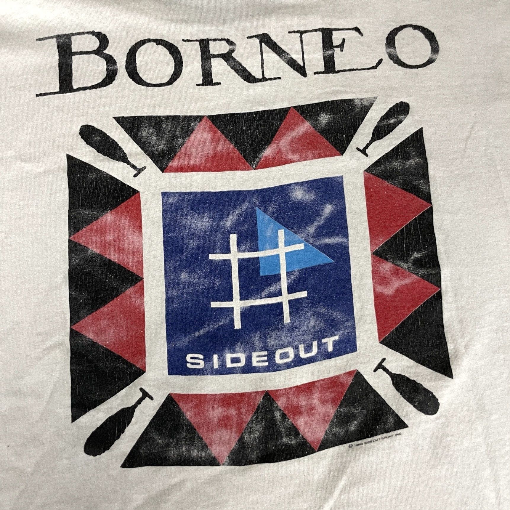 Sideout VINTAGE Sideout T Shirt Adult XL White Sports 80s USA Distressed Borneo Faded Mens Regular Size US XL / EU 56 / 4 - 7 Thumbnail