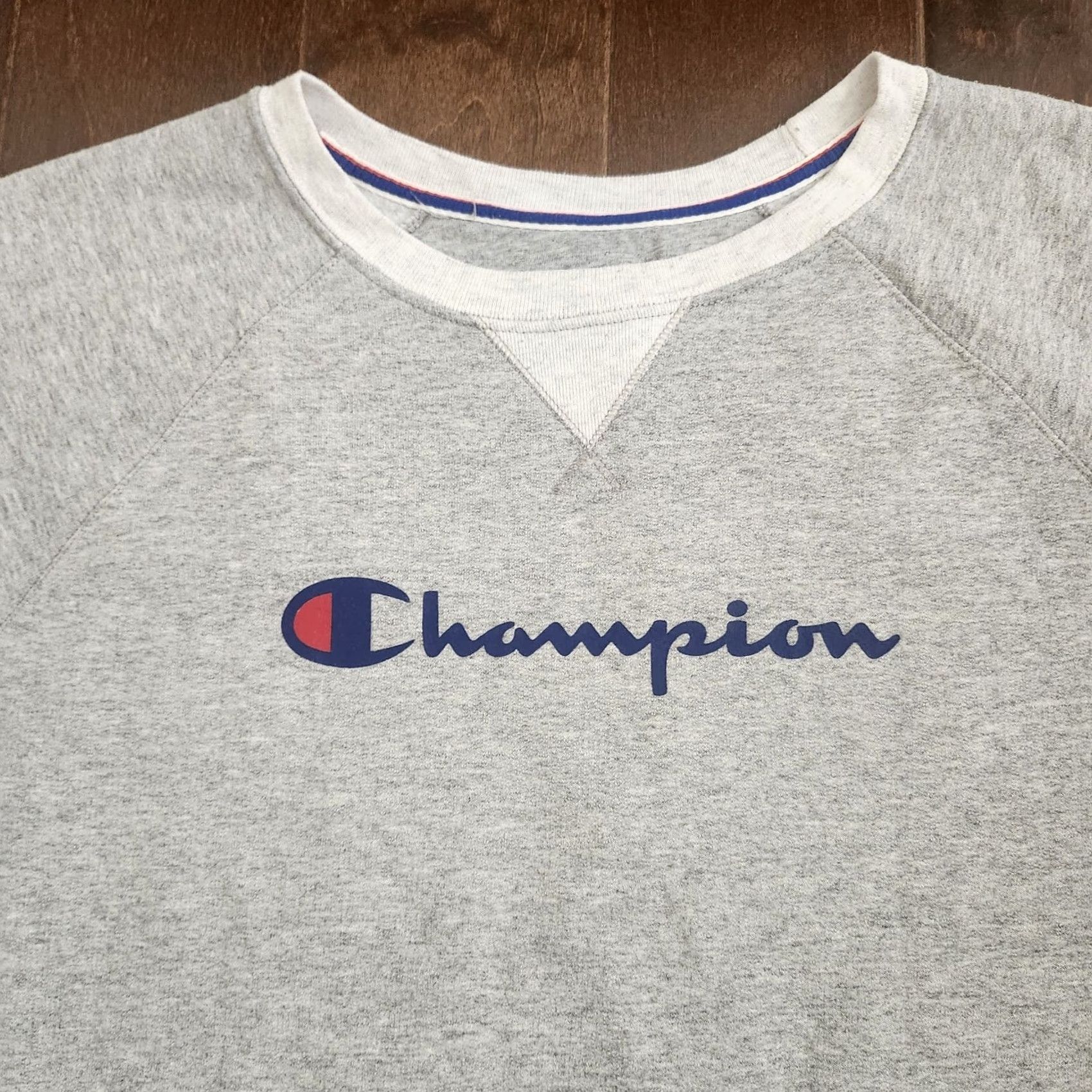 Champion Champion Sweatshirt Logo Crewneck Men's Large Gray Heavyweight 90s Sports Pullover, Cotton, Machine Washable Size US L / EU 52-54 / 3 - 5 Thumbnail