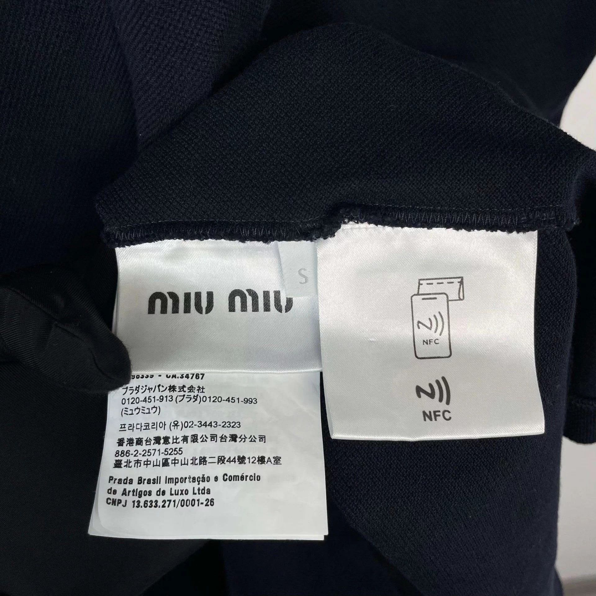 MIU MIU women's black long short-sleeve