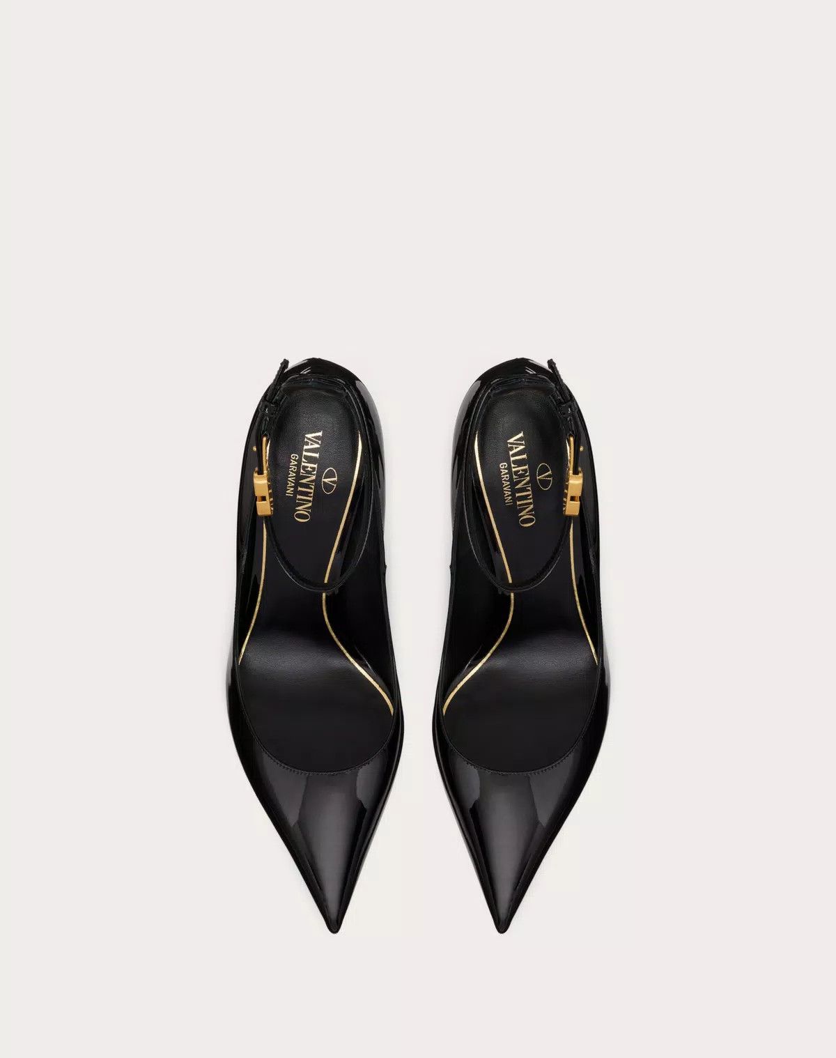 Valentino o1s1wg110426 Tan-Go Patent Leather 100mm Pumps in Black Size US 11 / IT 41 - 4 Thumbnail