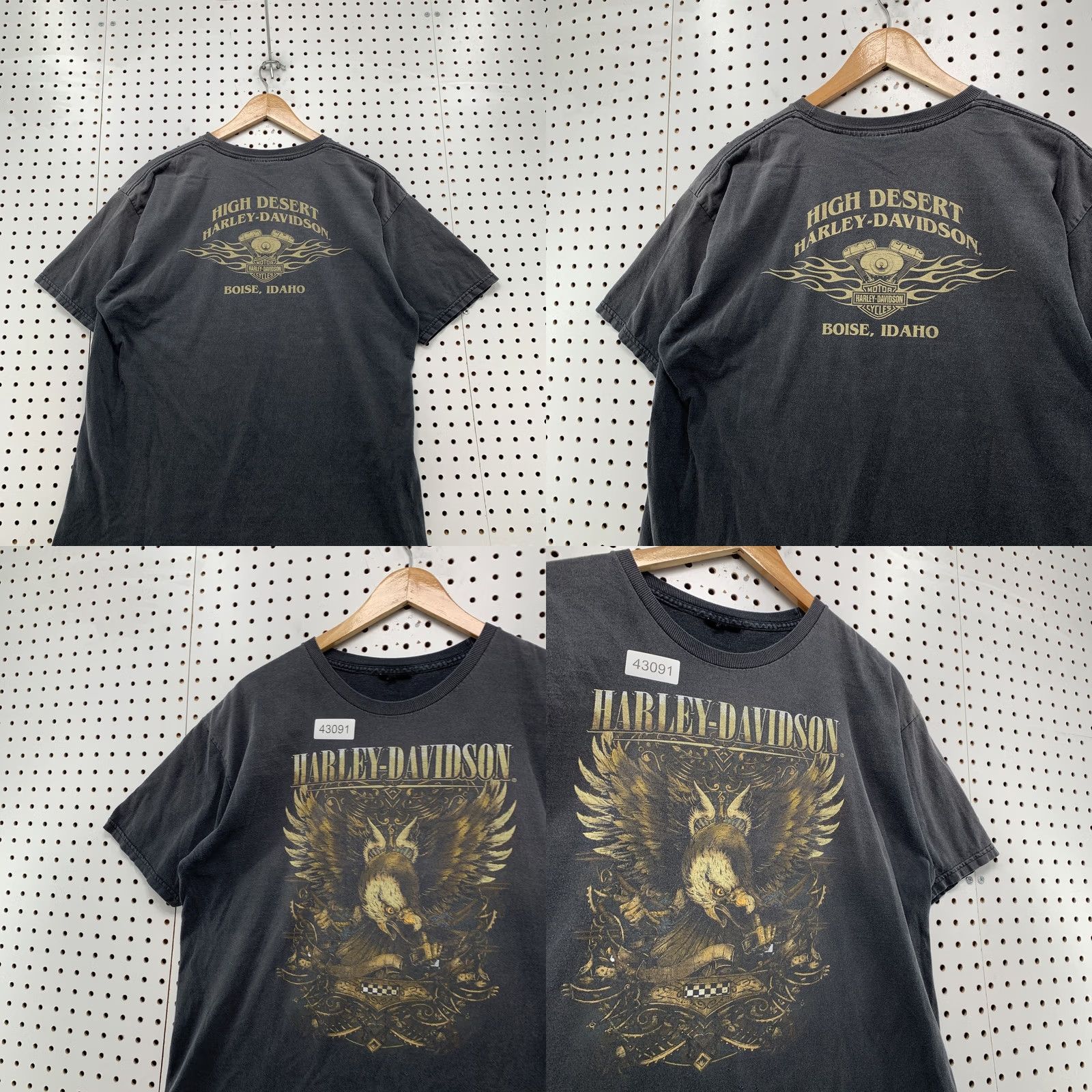 Harley Davidson VINTAGE Harley-Davidson Shirt Mens Large Black Eagle High Desert Idaho USA Size US L / EU 52-54 / 3 - 8 Thumbnail