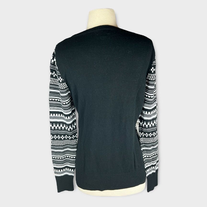 Merona Merona | Fair Isle Sweater | Size Large | Black & White Size L / US 10 / IT 46 - 6 Thumbnail