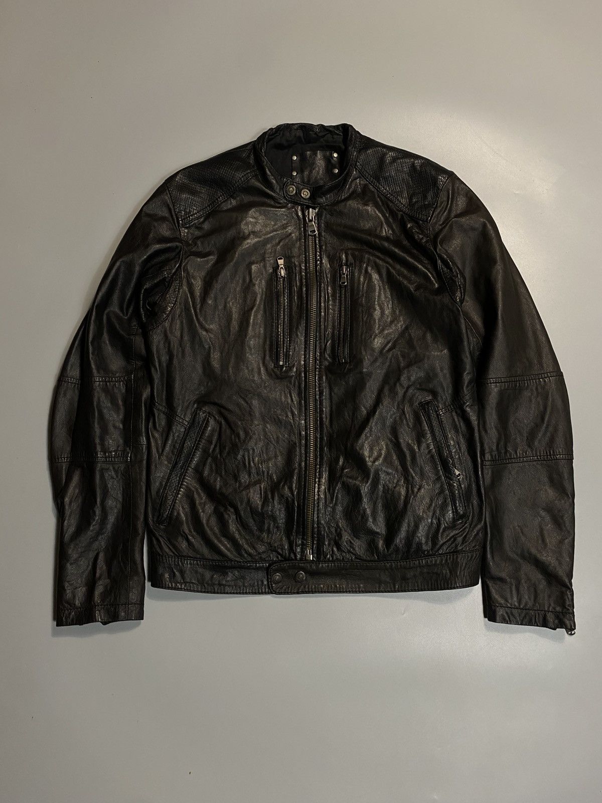 Genuine Leather Vintage y2k Rick Owens style leather zip jacket Size US L / EU 52-54 / 3 - 1 Thumbnail