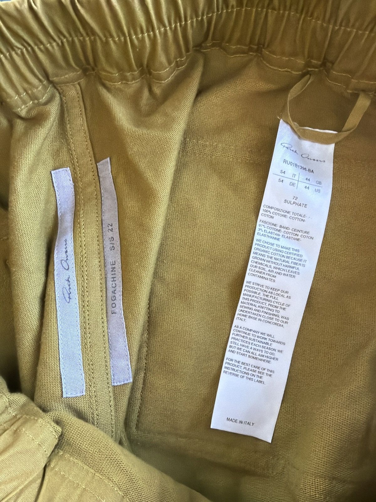 Rick Owens S/S22 Mastodon Cargojogger sulphate Size US 34 / EU 50 - 2 Thumbnail