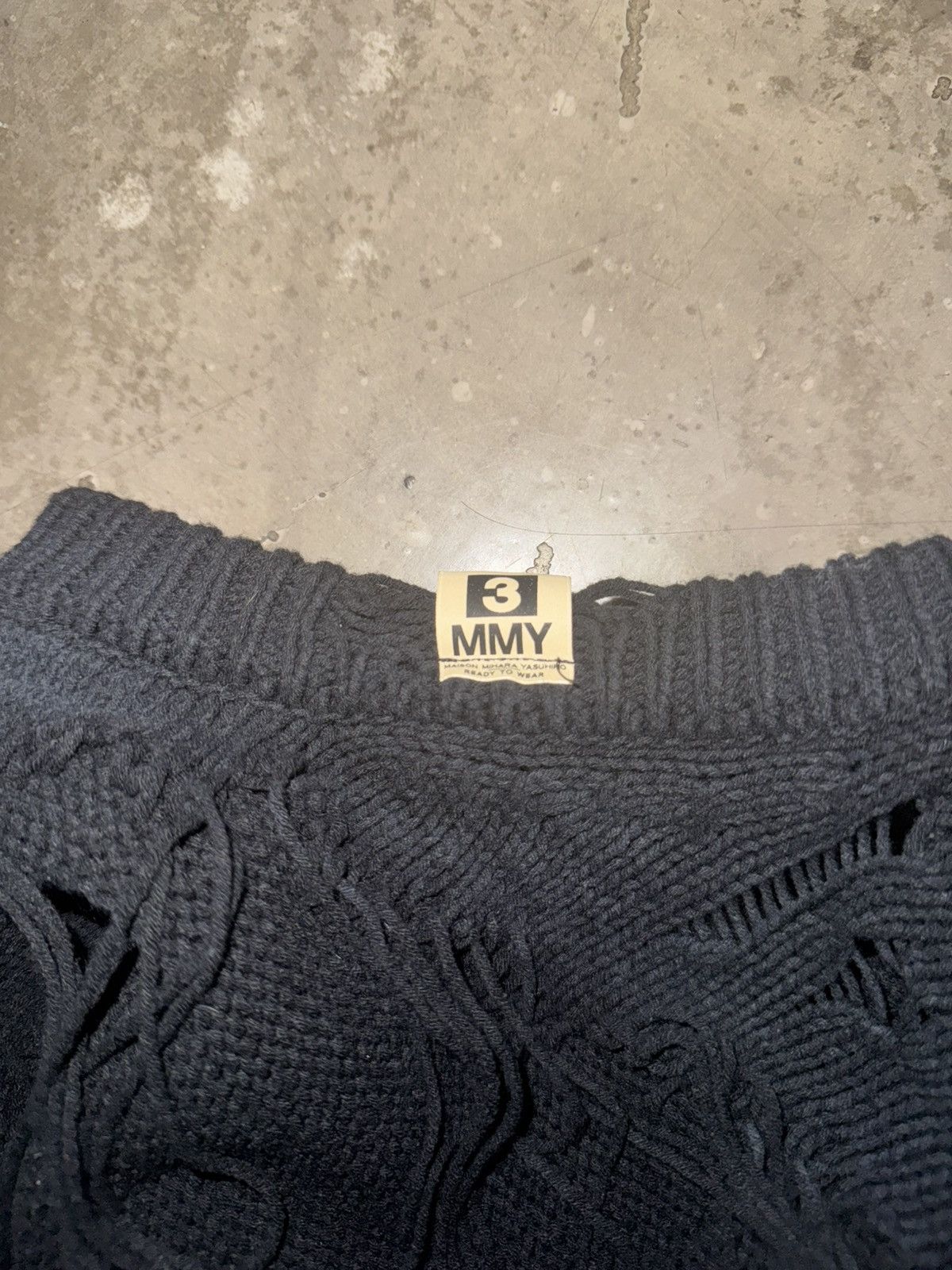 Maison MIHARA YASUHIRO Black Distressed MMY Sweater Size US L / EU 52-54 / 3 - 8 Thumbnail