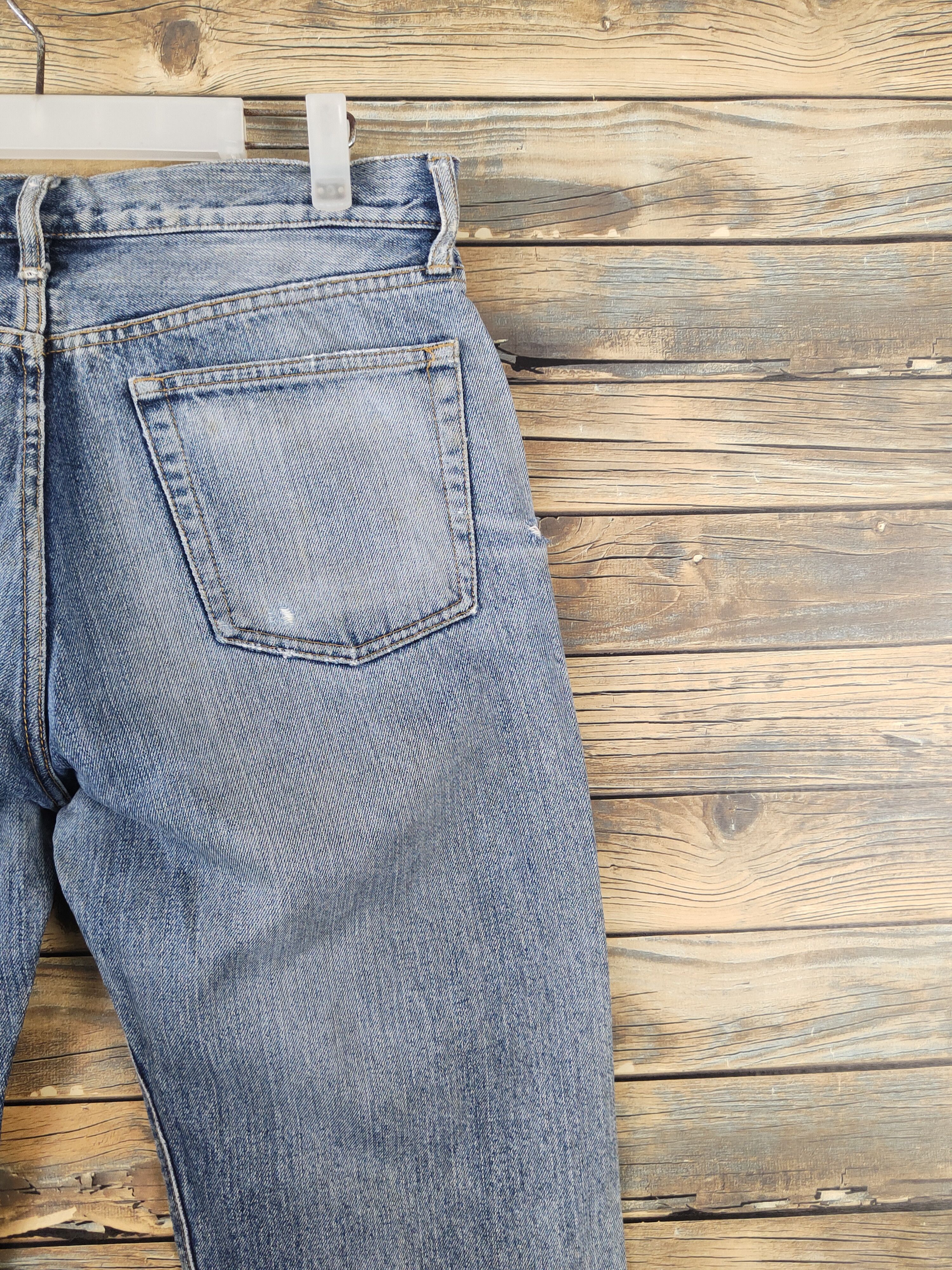 Japanese Brand Uniqlo Blue Distressed Ripped Jeans #W1863 Size US 32 / EU 48 - 10 Thumbnail