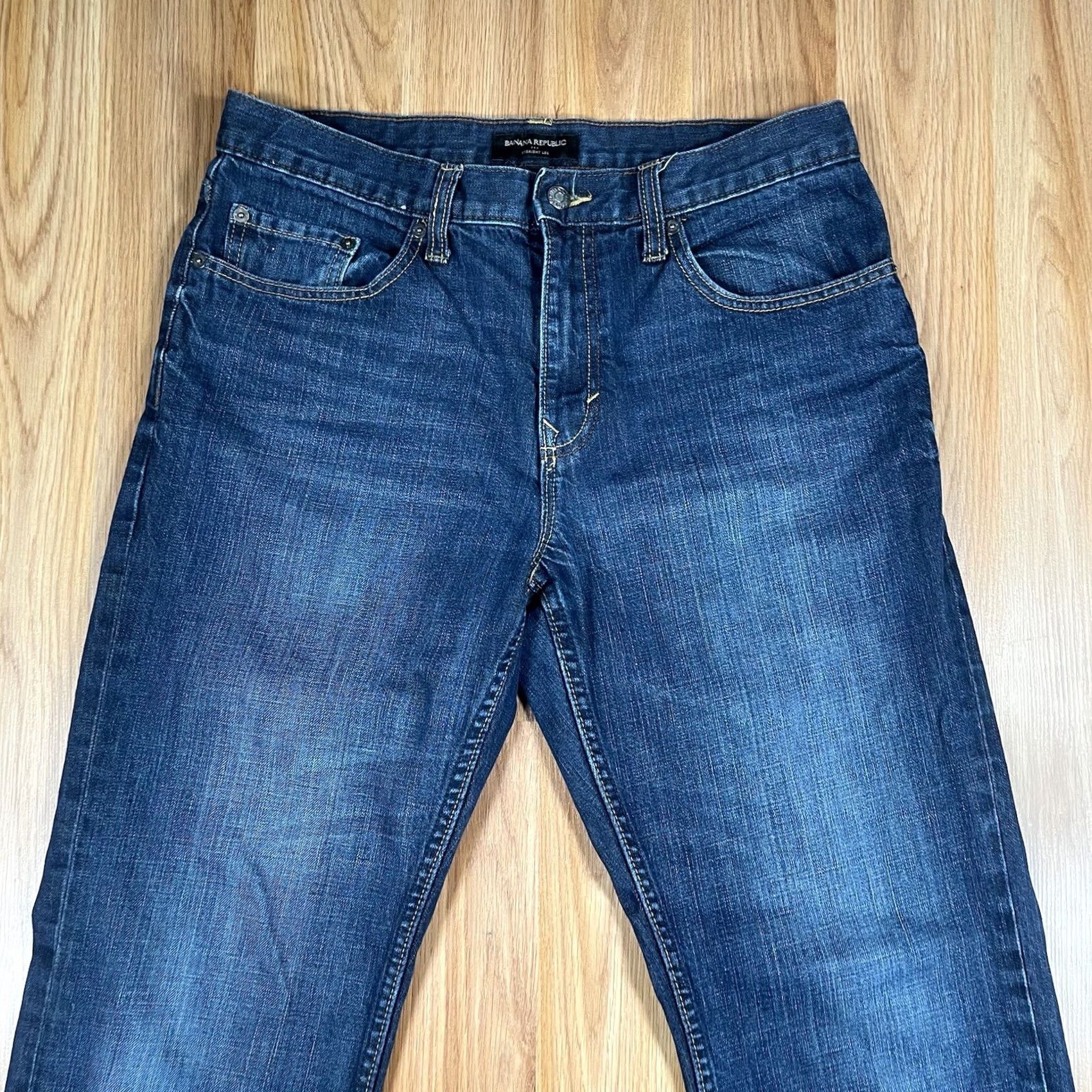 Banana Republic Banana Republic Jeans Mens Straight Leg Blue Denim Pants 100% Cotton 33Wx28L Size US 33 - 2 Thumbnail