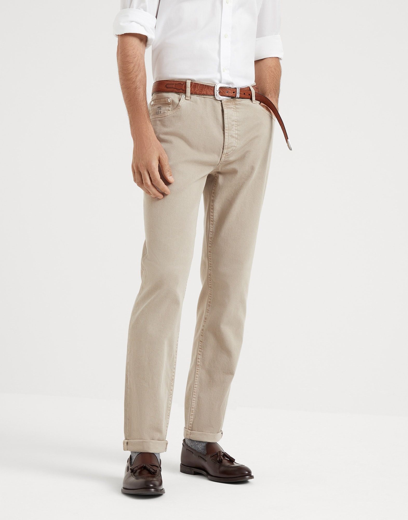 Brunello Cucinelli o1la1rc1a0925 Jeans Pants in Beige Size US 36 / EU 52 - 1 Thumbnail