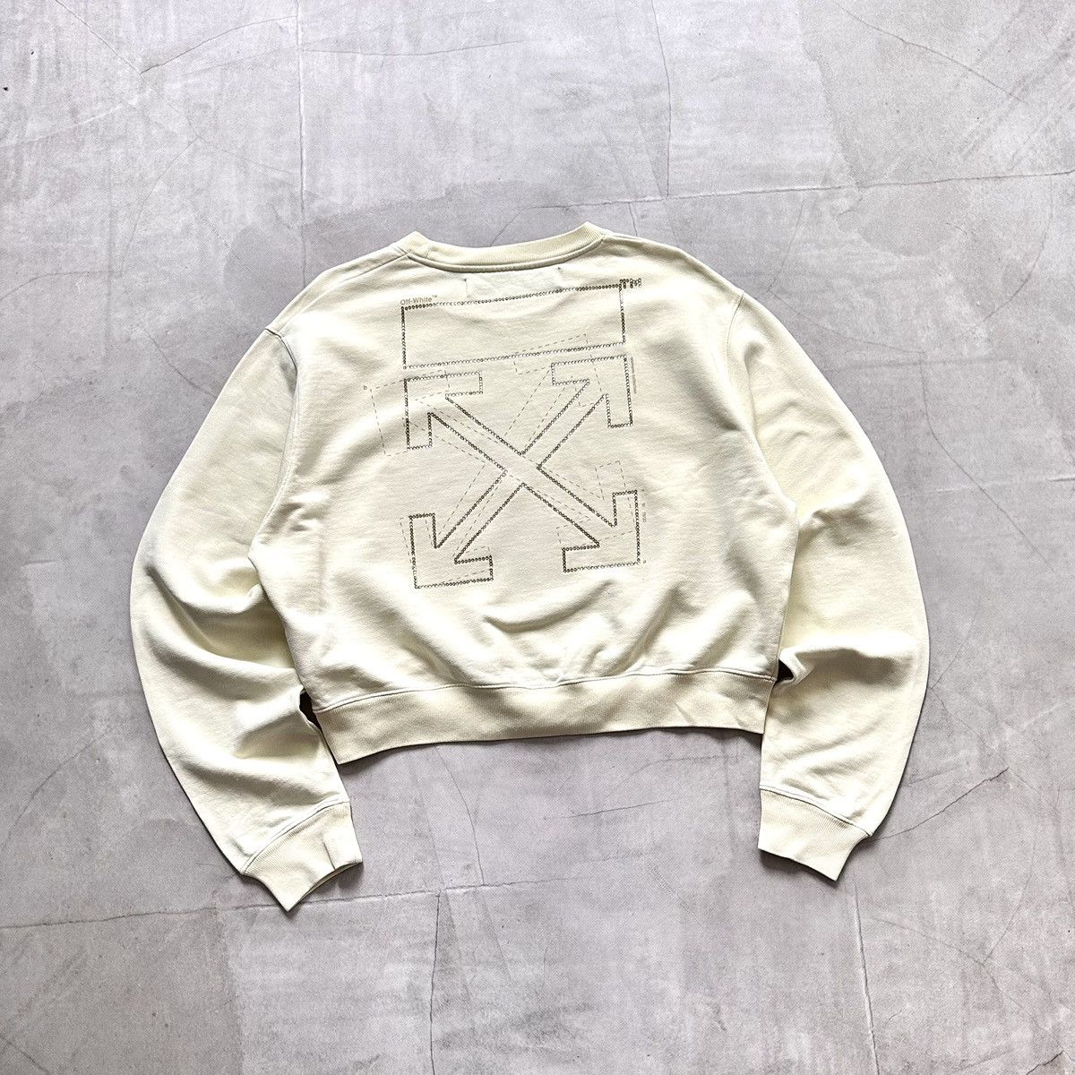 Off-White FW19 Off White Diagonal Arrow Rhinestones Logo Sweatshirt Size M / US 6-8 / IT 42-44 - 1 Thumbnail