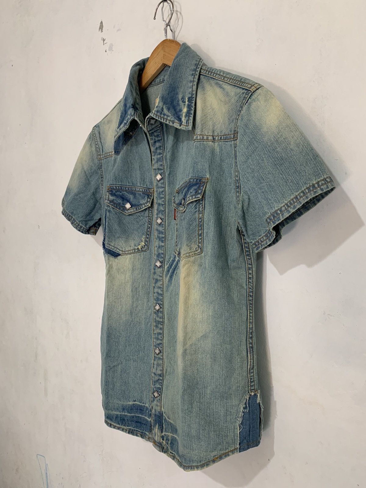 If Six Was Nine × JACKROSE × Le Grande Bleu (L.G.B.) Jack rose distressed wash western shirt Size US M / EU 48-50 / 2 - 3 Thumbnail