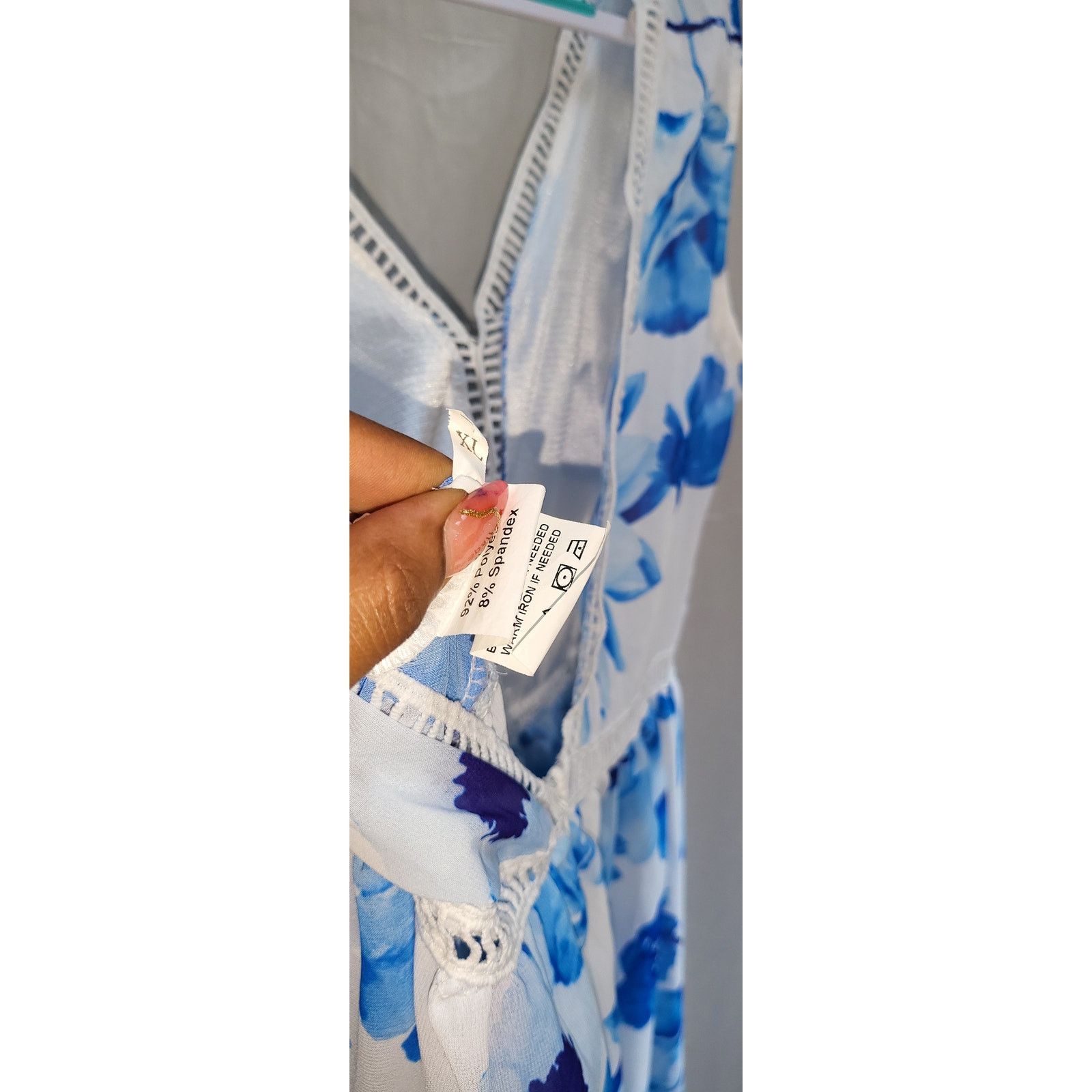 Other Blue floral dress with attached mini skirt size Xlarge Size XL / US 12-14 / IT 48-50 - 6 Thumbnail