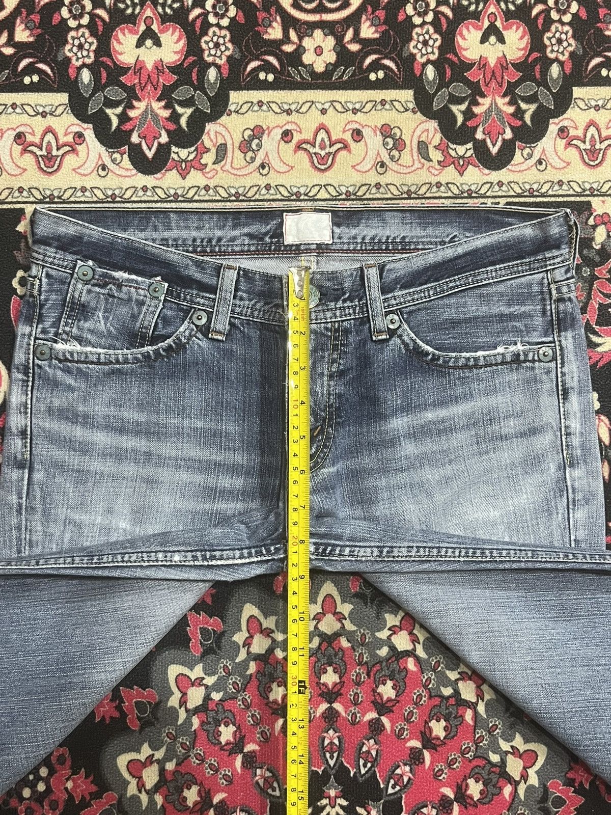 Levi's Vintage Y2K Levi’s Blue Washed Distressed Flare Jeans Size 32" / US 10 / IT 46 - 13 Thumbnail