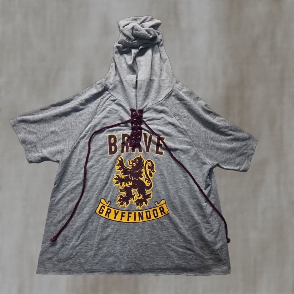 Vintage Harry Potter Shirt Gray Lace-Up Adult M Womens Gryffindor Hoodie? Size M / US 6-8 / IT 42-44 - 1 Thumbnail