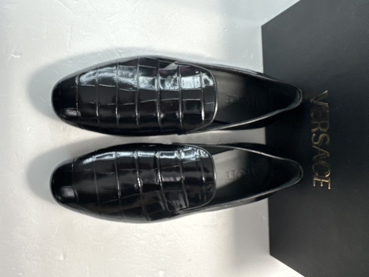 Versace Versace Croc Embossed Calfskin Smoking Slipper Size US 10.5 / EU 43-44 - 11 Thumbnail