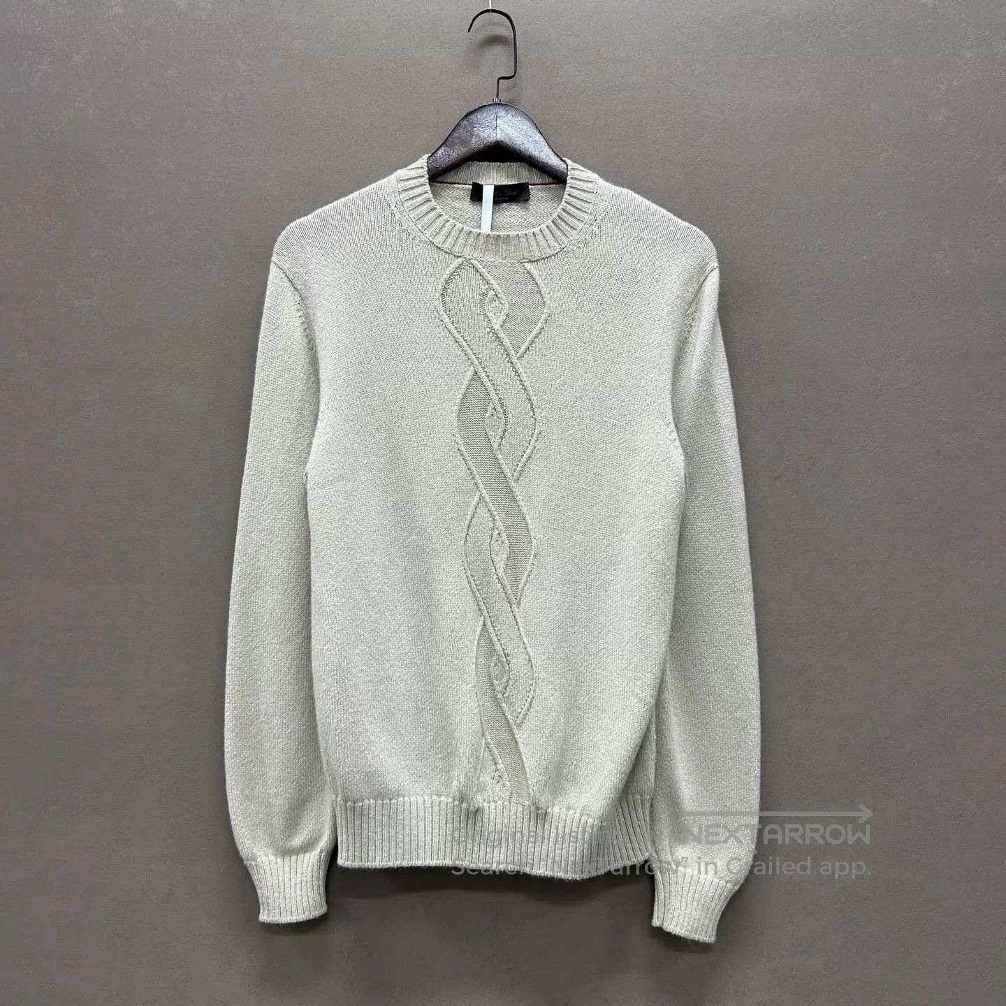 Loro Piana Beige Cable Knit Crewneck Sweater. Size US M / EU 48-50 / 2 - 1 Thumbnail