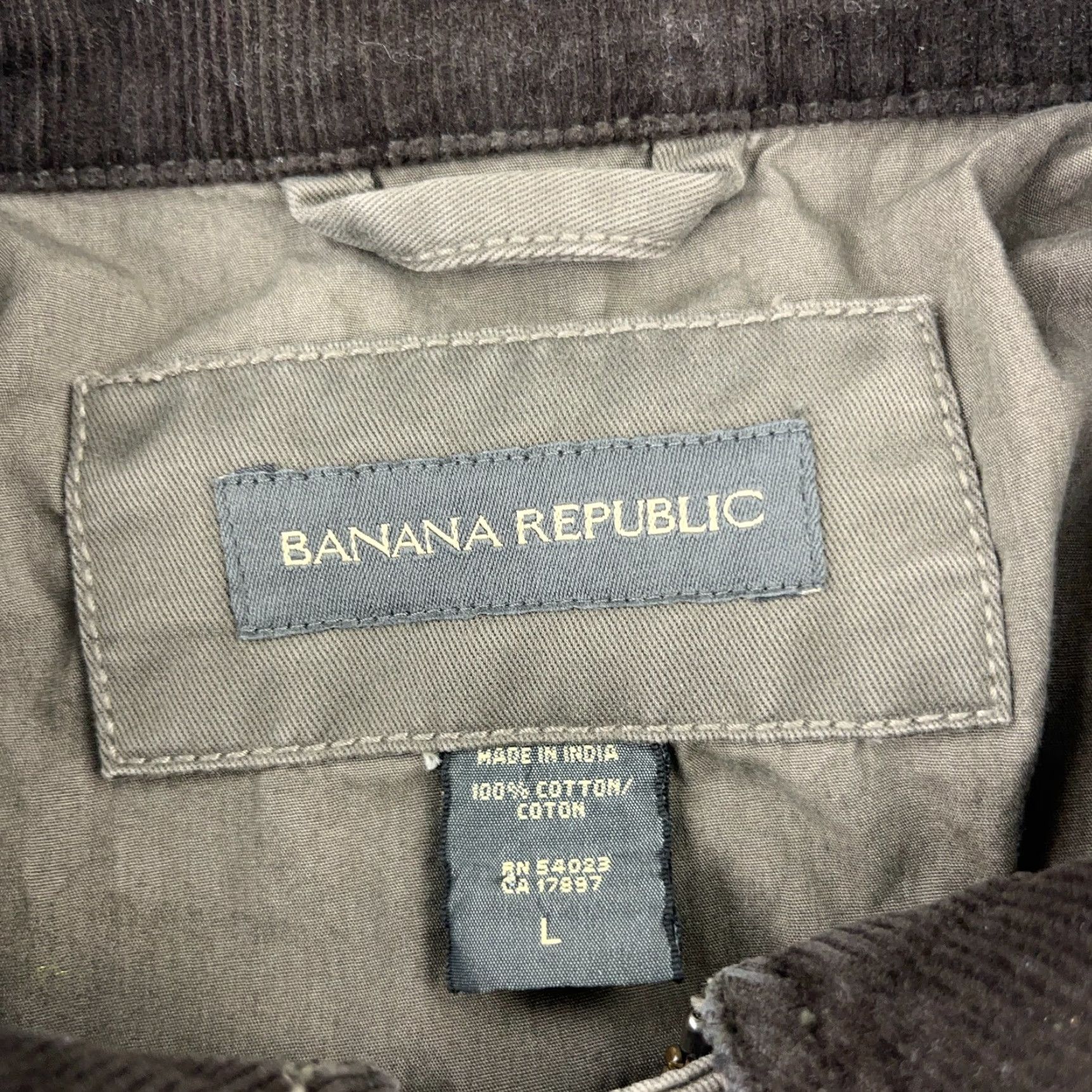 Banana Republic Banana Republic Barn Jacket Men Large Green Chore Coat Corduroy Collar Overcoat Jacket Casual Workwear Size US L / EU 52-54 / 3 - 3 Thumbnail