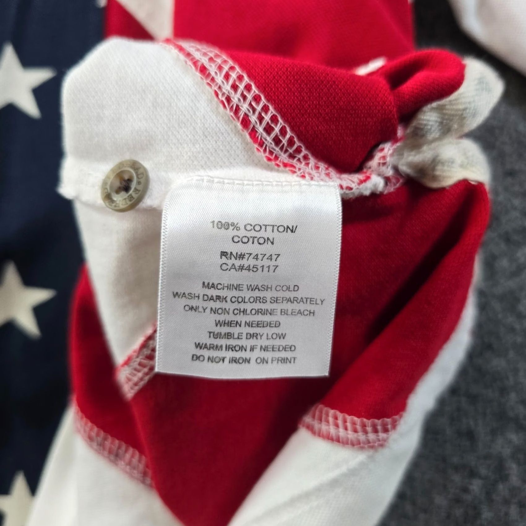 Vintage RedHead Polo Shirt Mens Large Red White Blue American Flag Short Sleeve Shirt Size US L / EU 52-54 / 3 - 7 Thumbnail