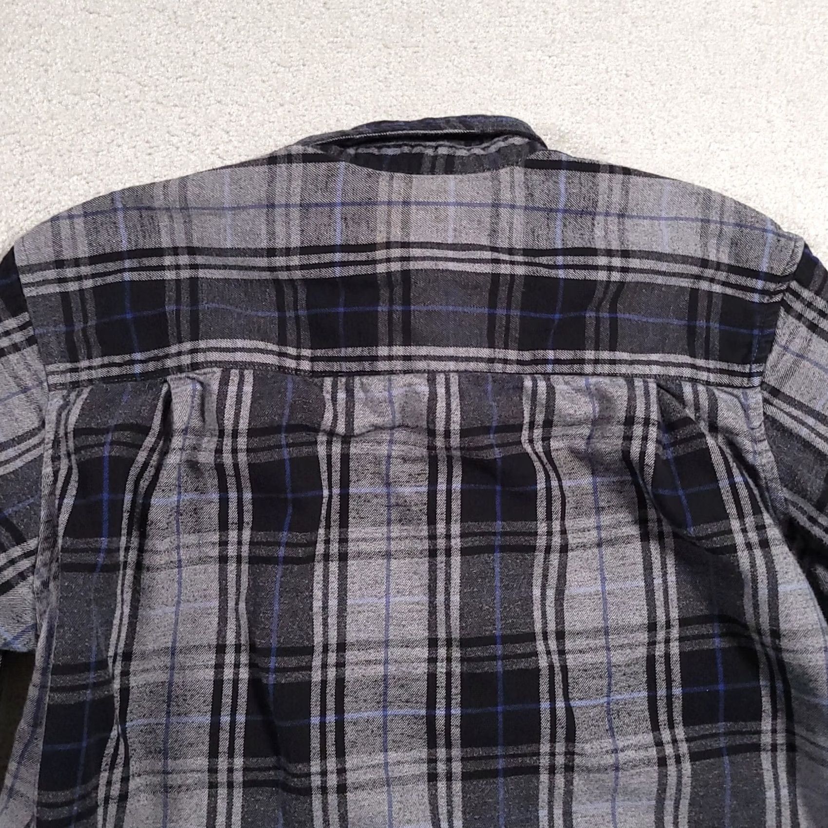 Faded Glory Faded Glory Shirt Adult Large Gray Black Plaid Flannel Long Sleeve Casual Mens Size US L / EU 52-54 / 3 - 7 Thumbnail