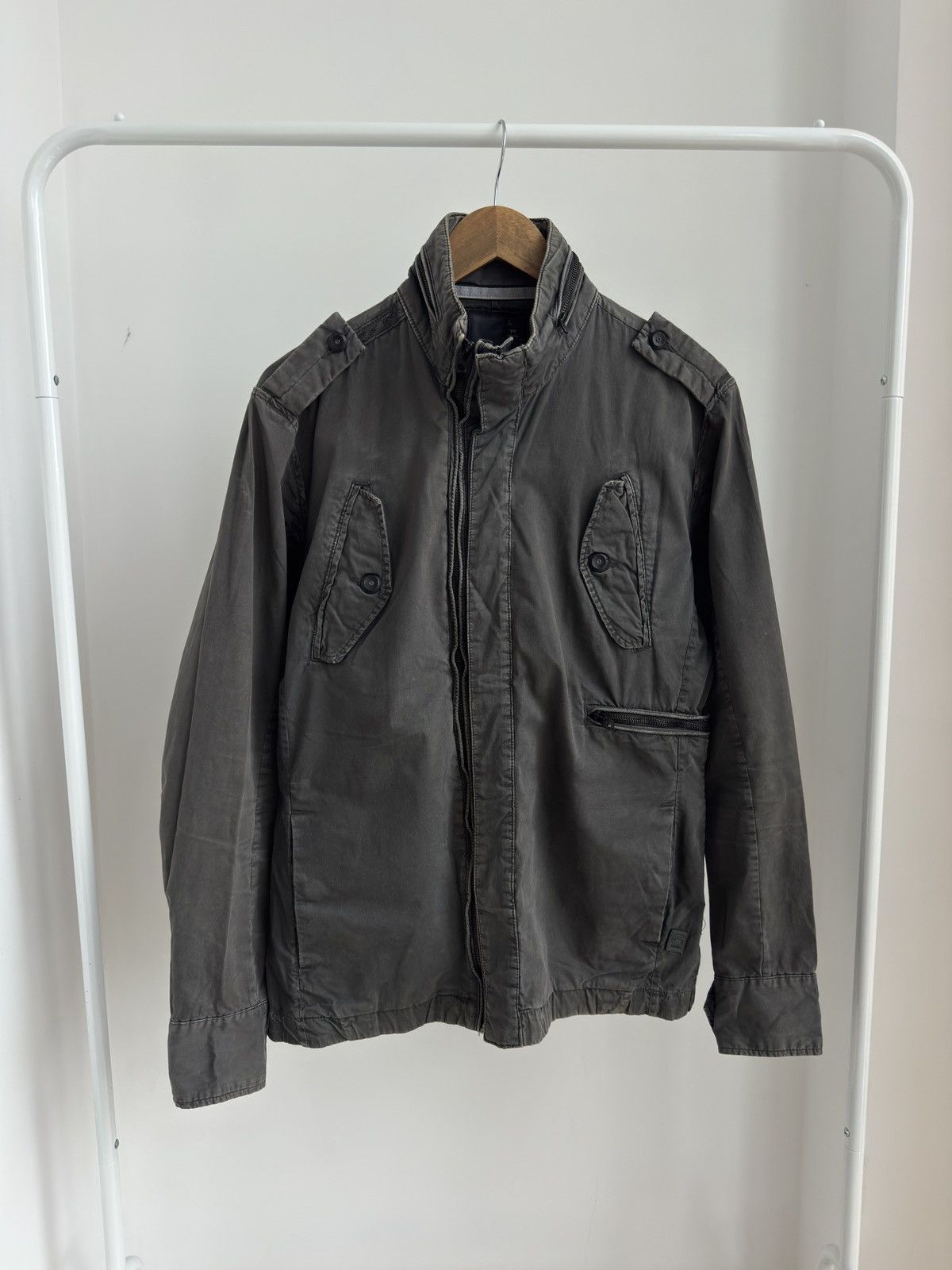 G-Star Vintage G Star Raw Military Gray Army Pocket Zip Jacket L Size US L / EU 52-54 / 3 - 1 Thumbnail