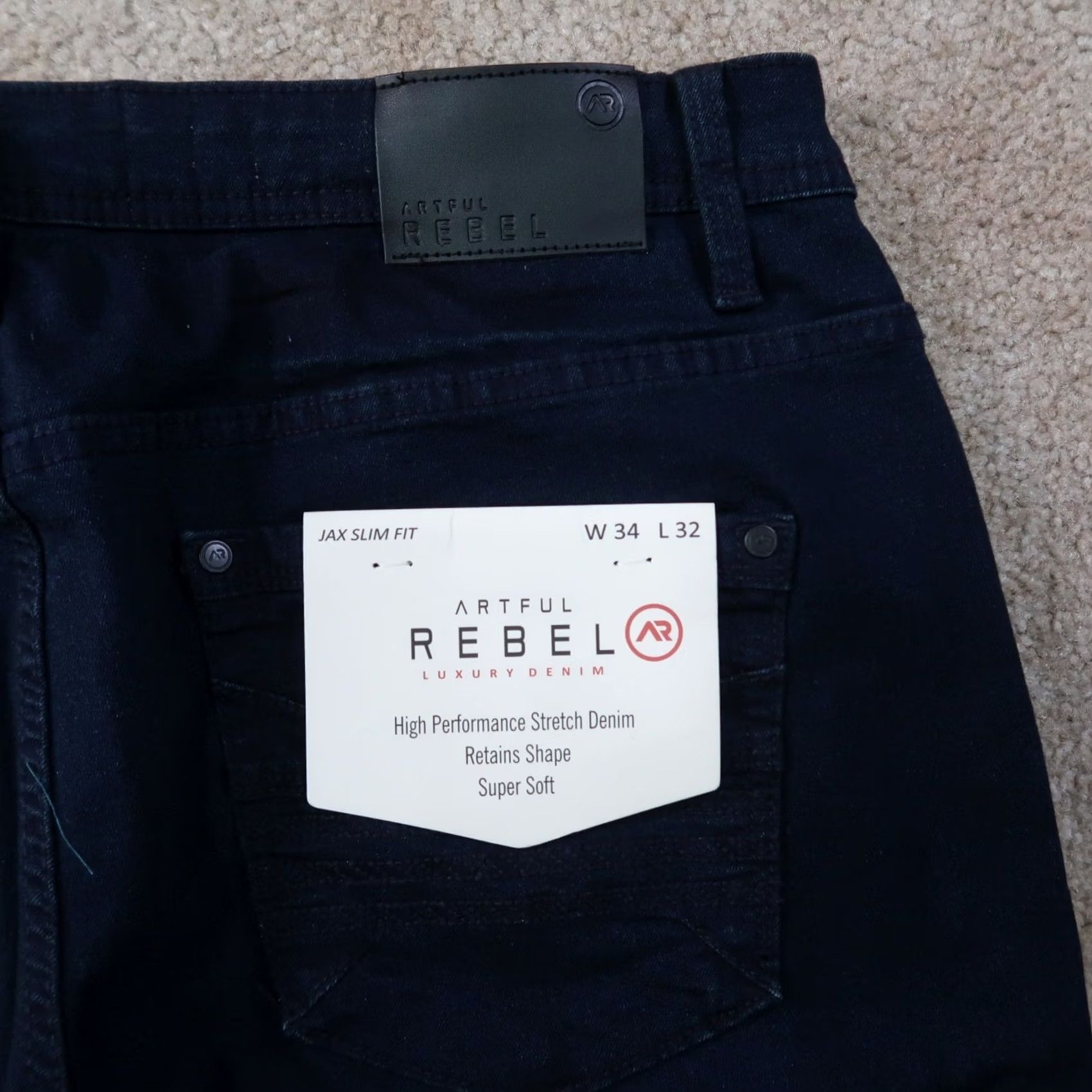 Vintage Artful Rebel Jeans Mens 34x32 Blue JAX Slim Straight Leg Stretch NWT Jeans Size US 34 / EU 50 - 7 Thumbnail