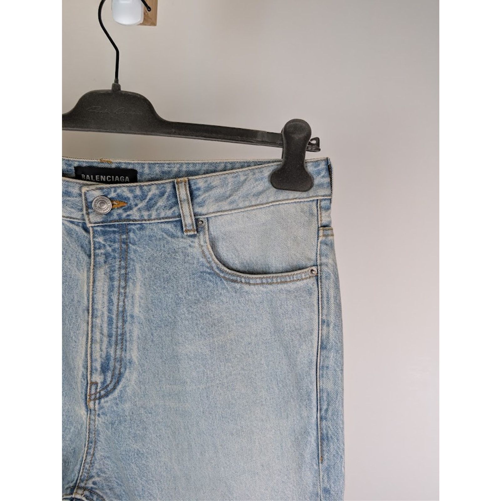 Balenciaga o1rshd1 Flared Denim Pants in Light Indigo/Madder Size US 33 - 5 Thumbnail