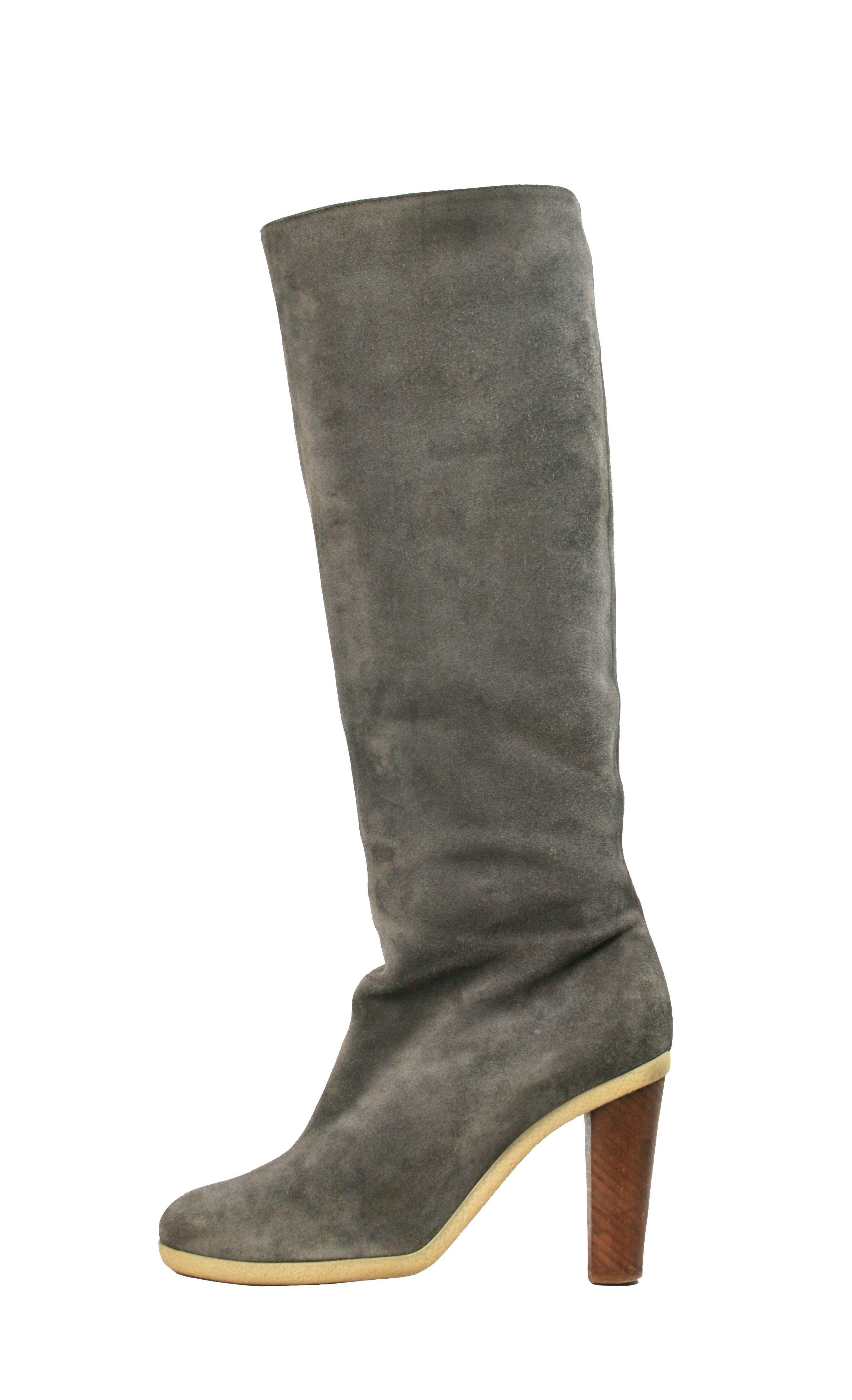 Jil Sander 2008 Raf Simons Era Knee High Suede Boots Vintage Size US 8 / IT 38 - 1 Thumbnail