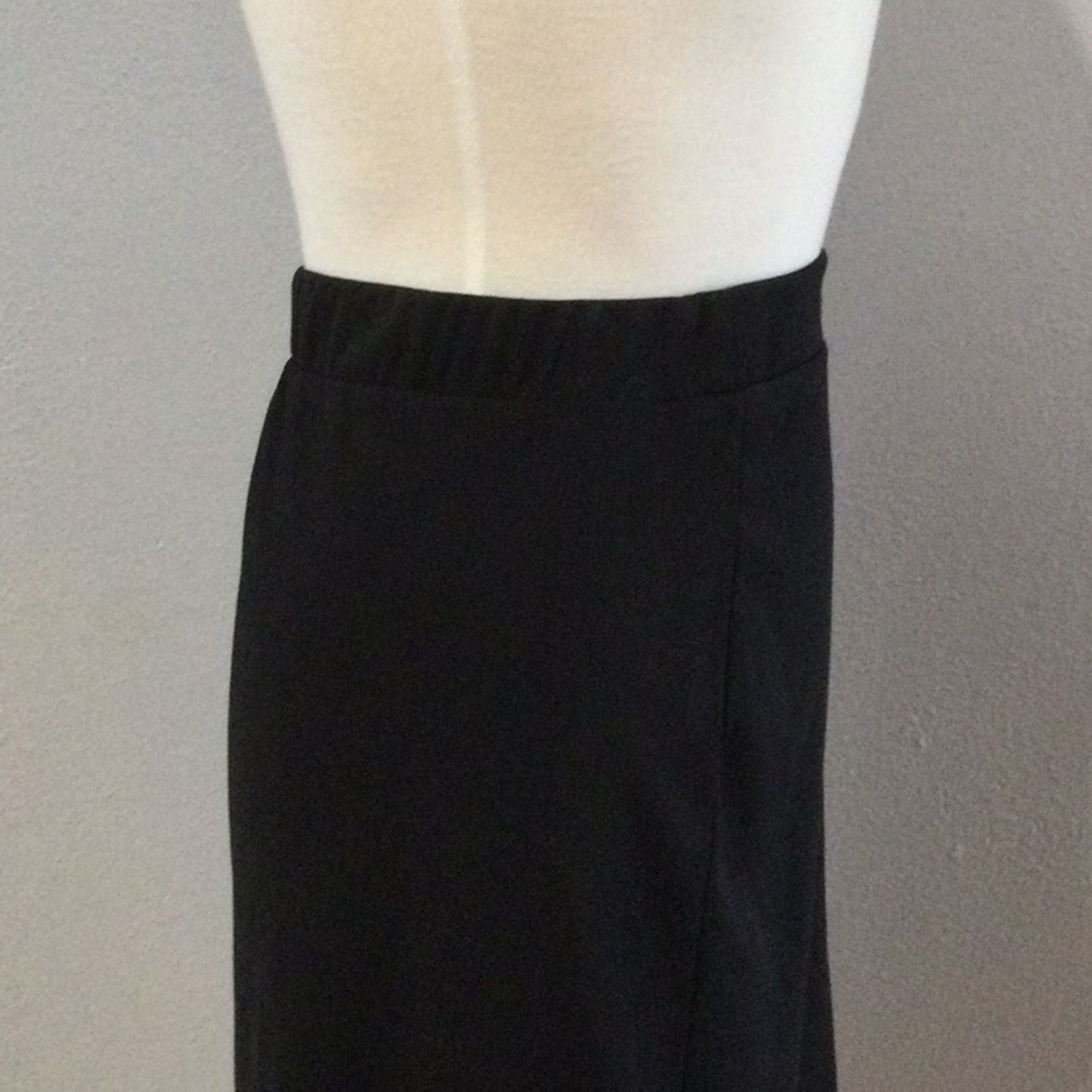 Other Susan Graver Black Knee Length Back Split A-line Skirt 3X Size 42" / US 20 - 5 Thumbnail